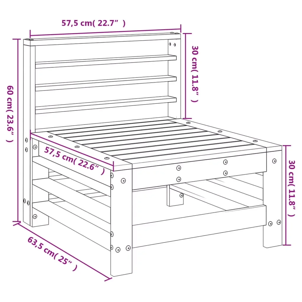 Professional Outdoor Sofas Sectional with Waterproof, Material: Solid pinewood (untreated), Dimensions: 22.6 x 25 x 23.6 (W x D x H)... Model ABBD50