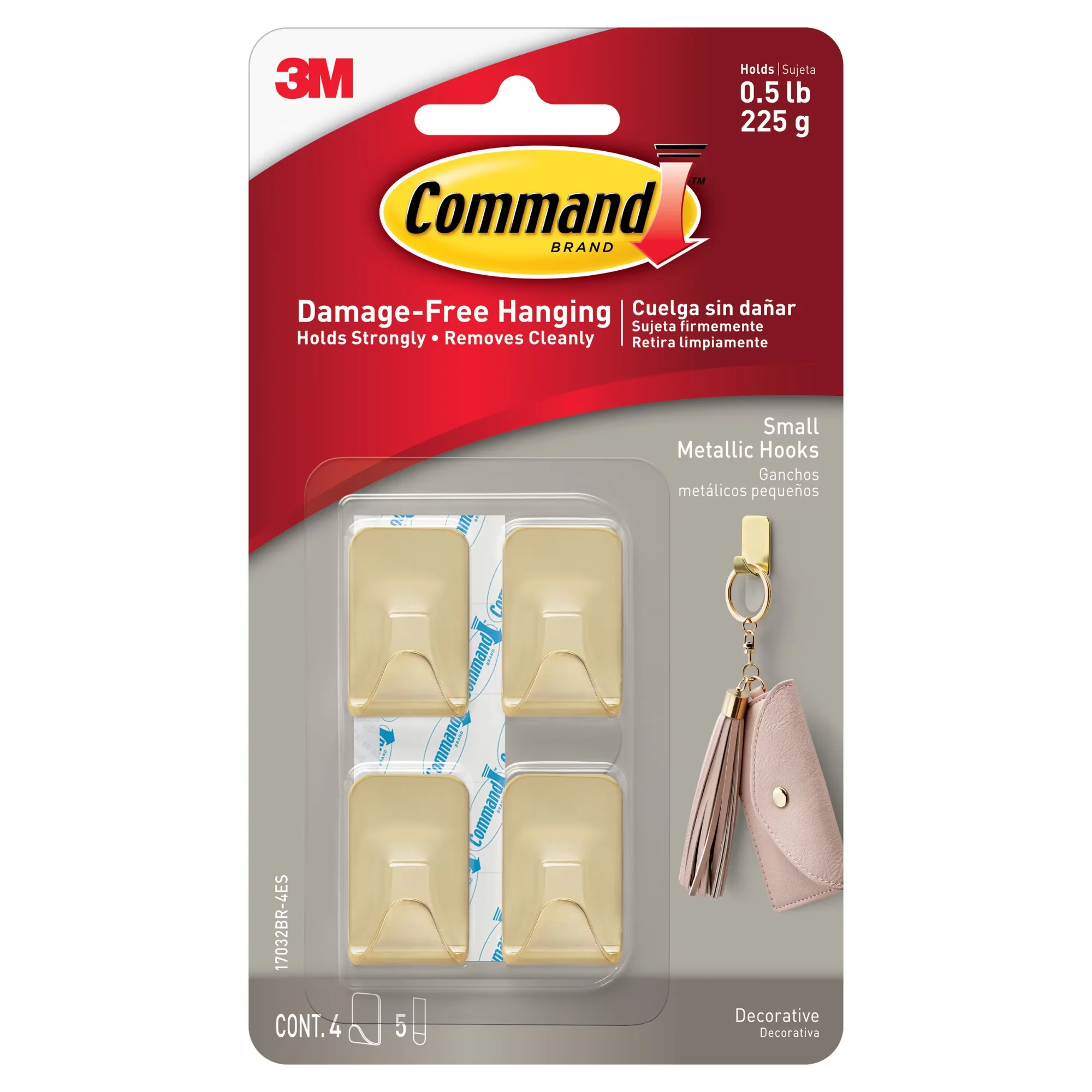 Reliable Damage-Free Hanging with Easy Installation, Stainless Steel, Hooks - Metal Silver Model 9D8CCD