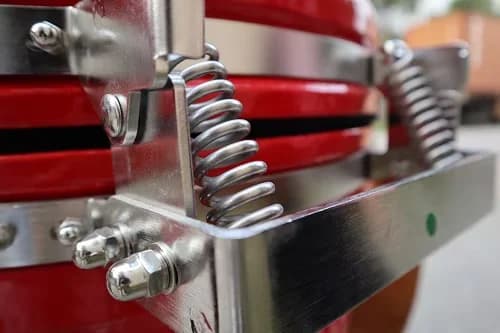 Quality Smoker with Adjustable Air Vents, Heat Thermometer, Grill Grates Material: Stainless Steel - Ceramic Red Model 8FC997