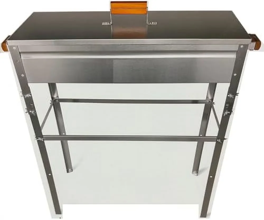 Professional Charcoal Grill with dimentions roughly 26-16-35 - Stainless Steel Silver Model 12ABC9