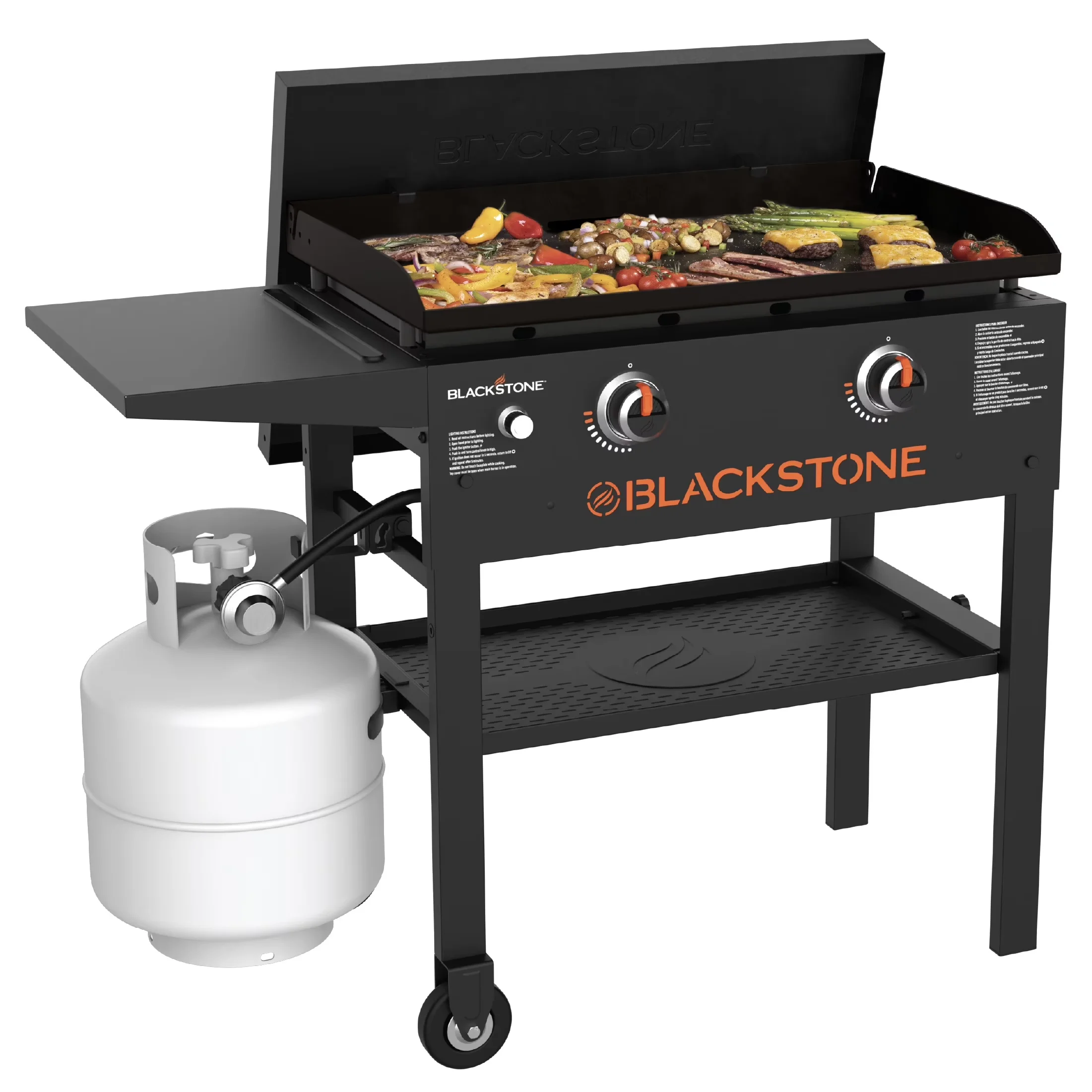 Professional Flat Top Grill with Grease Pan, Hard Cover, Original Outdoor Griddle - Steel Model DD1F0F