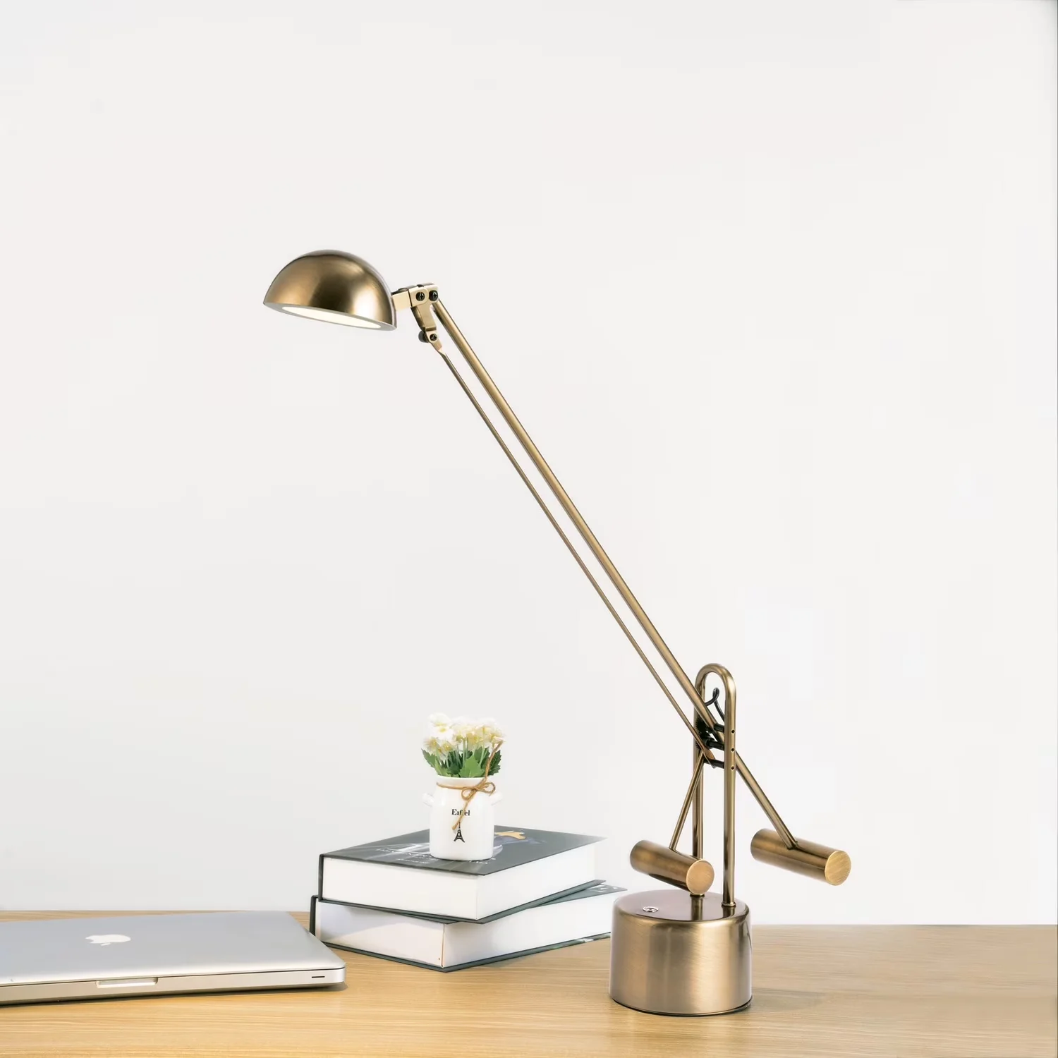 Durable Desk Lamp with LED, Task Lamps, Product dimension:28"L x 4.5"D x 25"H - Metal Gold Model FA8135