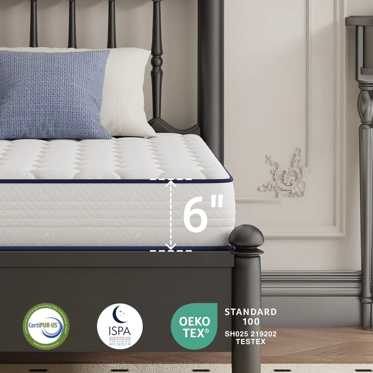 Efficient Mattresses Accessory with Mattress-In-A-Box, Stain Resistant, Breathable Construction - Innerspring, Foam Model 809364