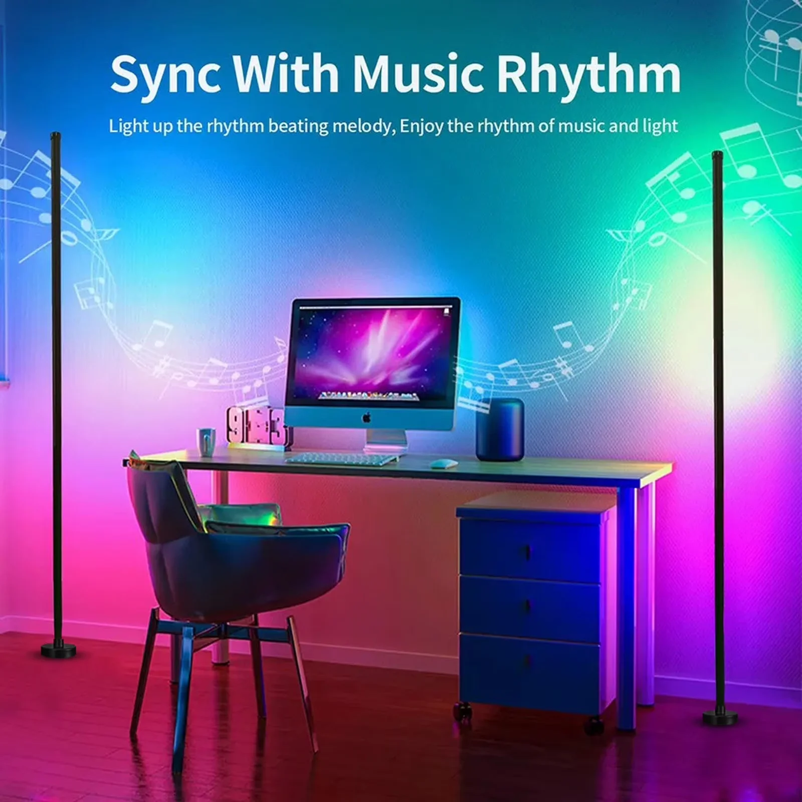 Premium Floor Lamp with LED, Battery, Novelty Lamps - Multicolor Plastic for Living Room Model BF0481