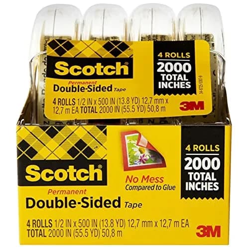 Reliable Damage-Free Hanging with Pack Of 4, (R) 137 Photo Safe Double-Sided Tape, 1/2in. x 400in - Acetate Clear Model 30098D