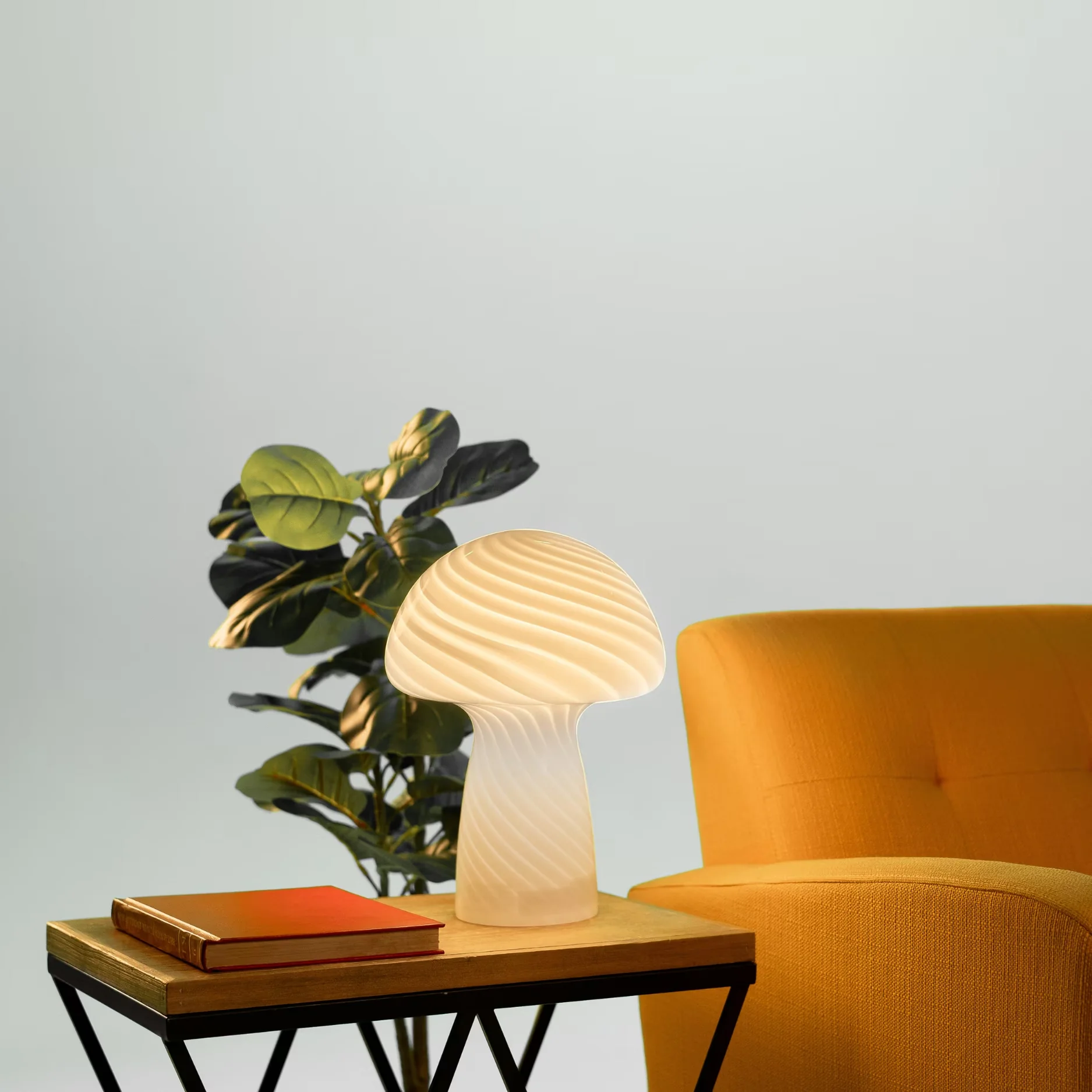 Premium Lamp with LED, Energy Efficient, Mushroom - White Metal 3000K - Premium Collection Model E256F0