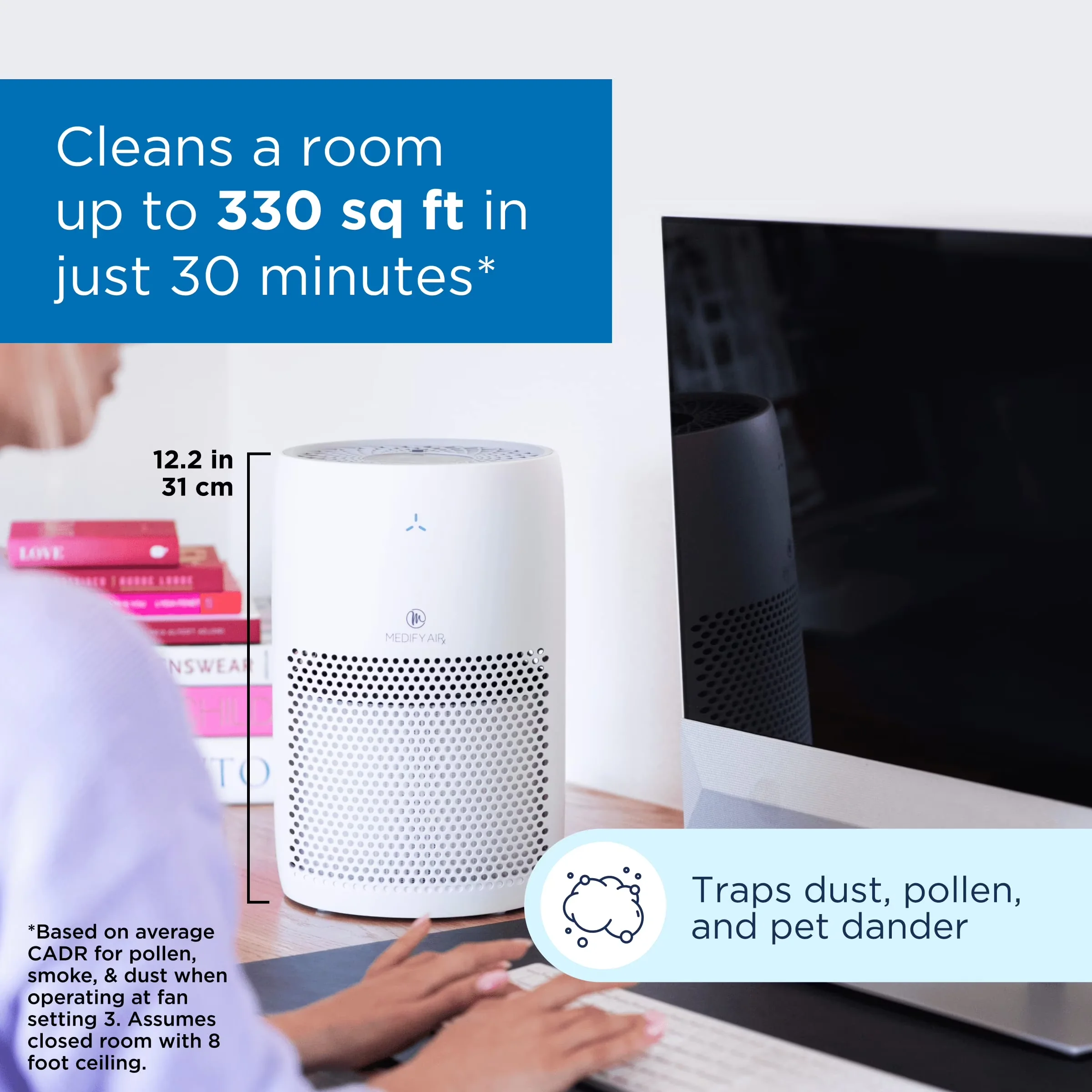 Classic Air Purifier with White MA-22 - White H13 - Compact and Portable Model 634D48