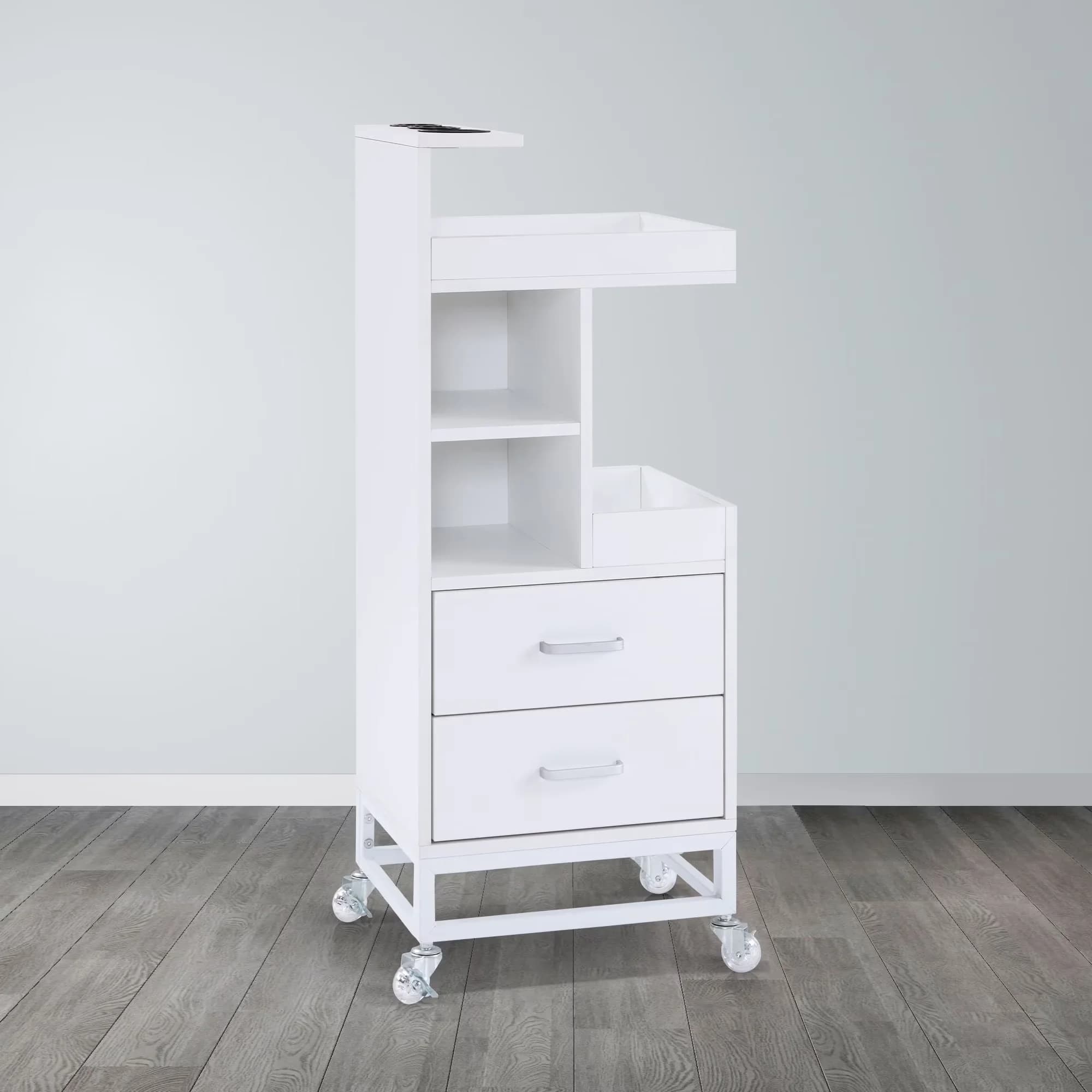 Garage Storage Supply Modern with Modern, Rolling, Wheels & Tool Holders - Density Board & Metal Frame White Model D6ABD4