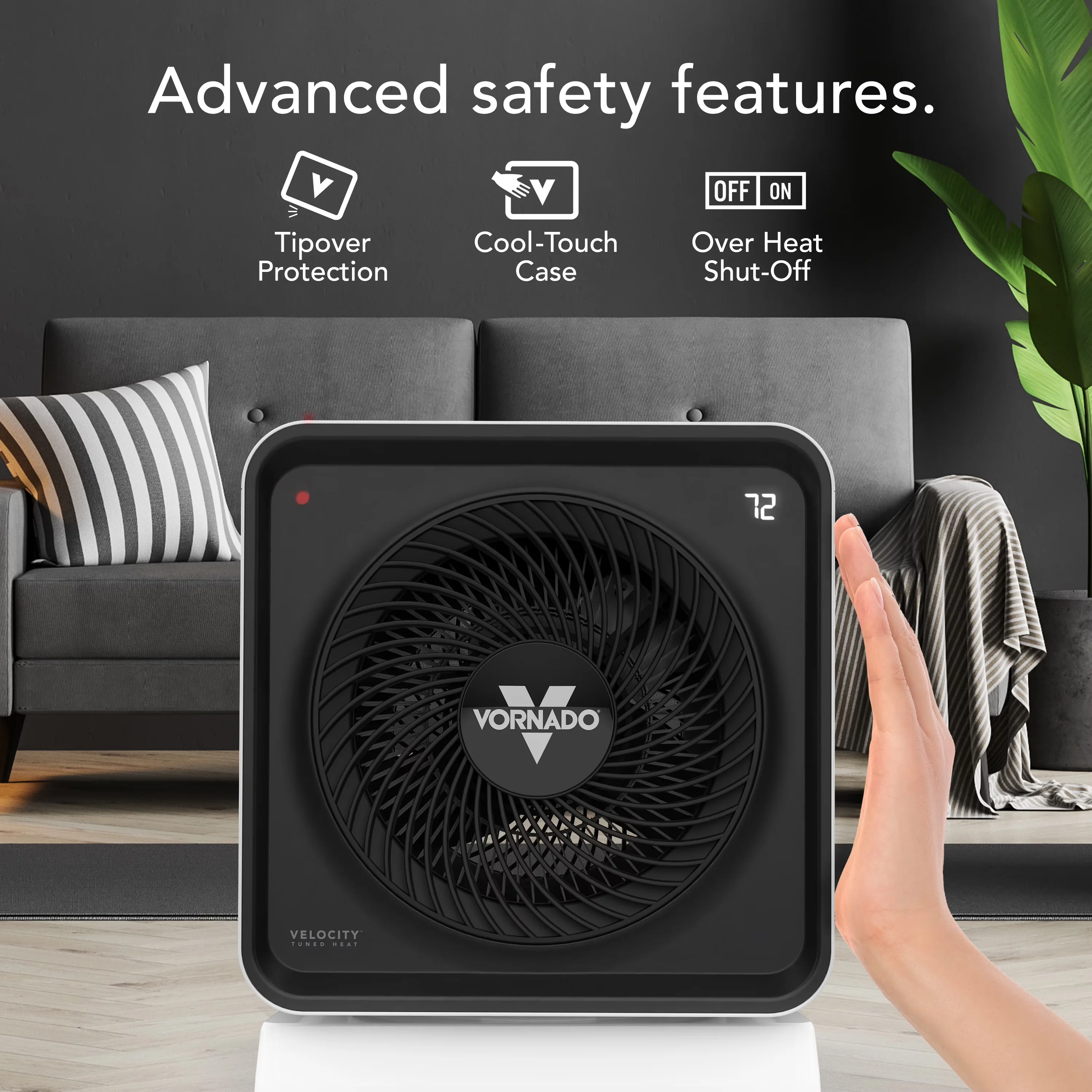 Professional Portable And Electric Space Heater with LED, Adjustable - Clear Model 46A0B7