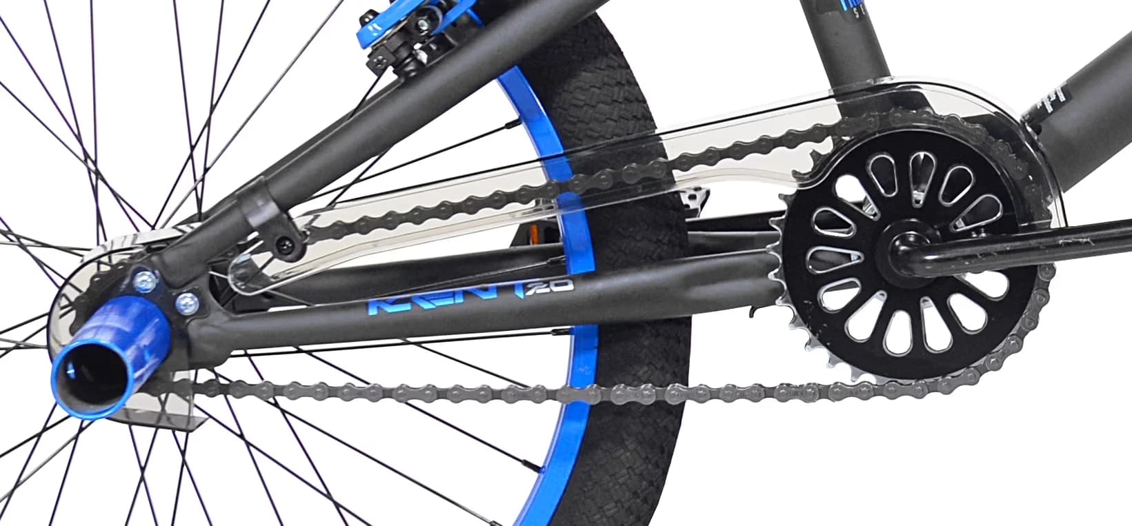Kids Bike Professional with Matte Black and Blue, Adjustable seat post - Model C1E735