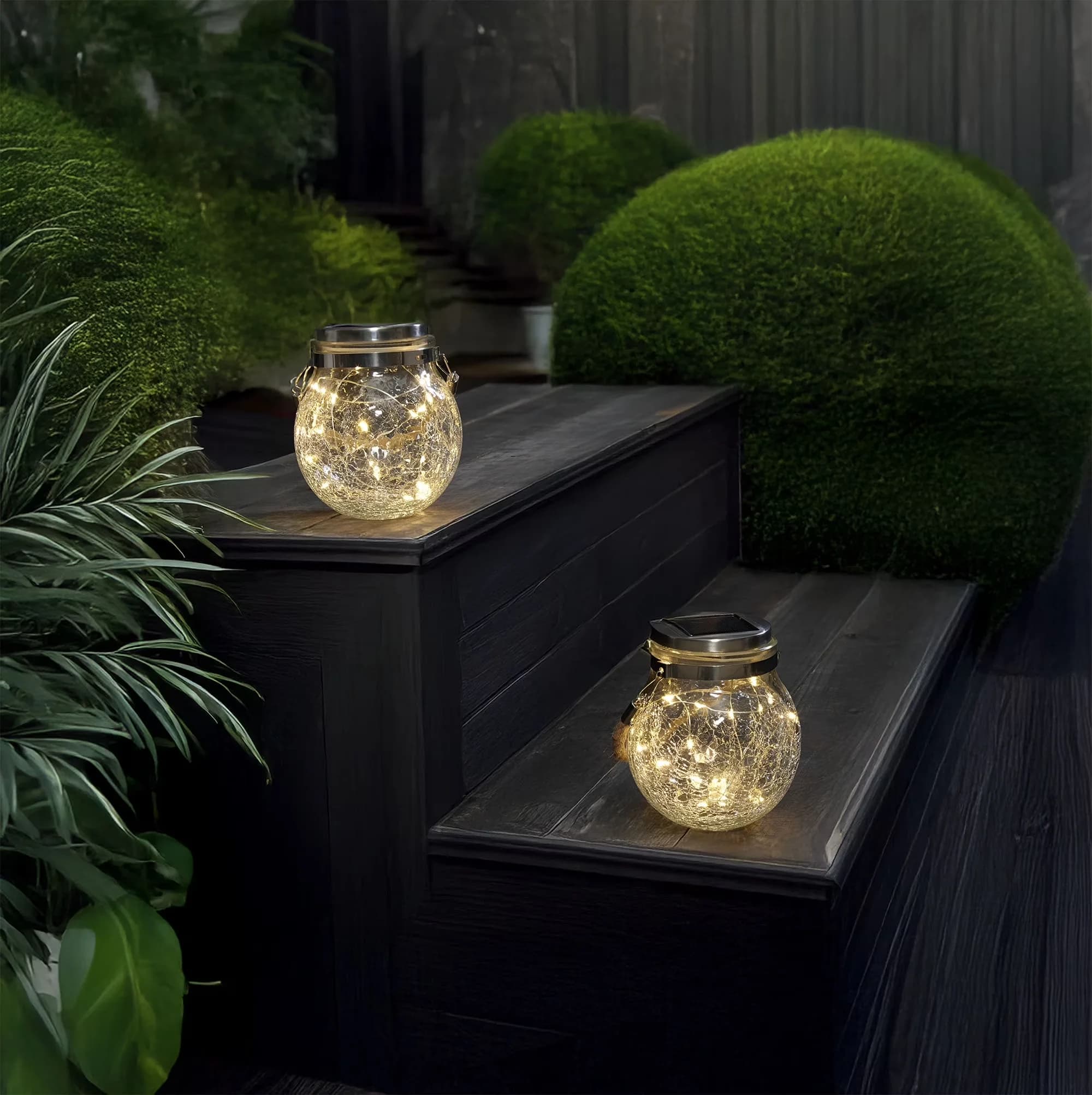 Reliable Novelty Light with LED, Solar, Rust Resistant - White Glass, Metal Model 931F74