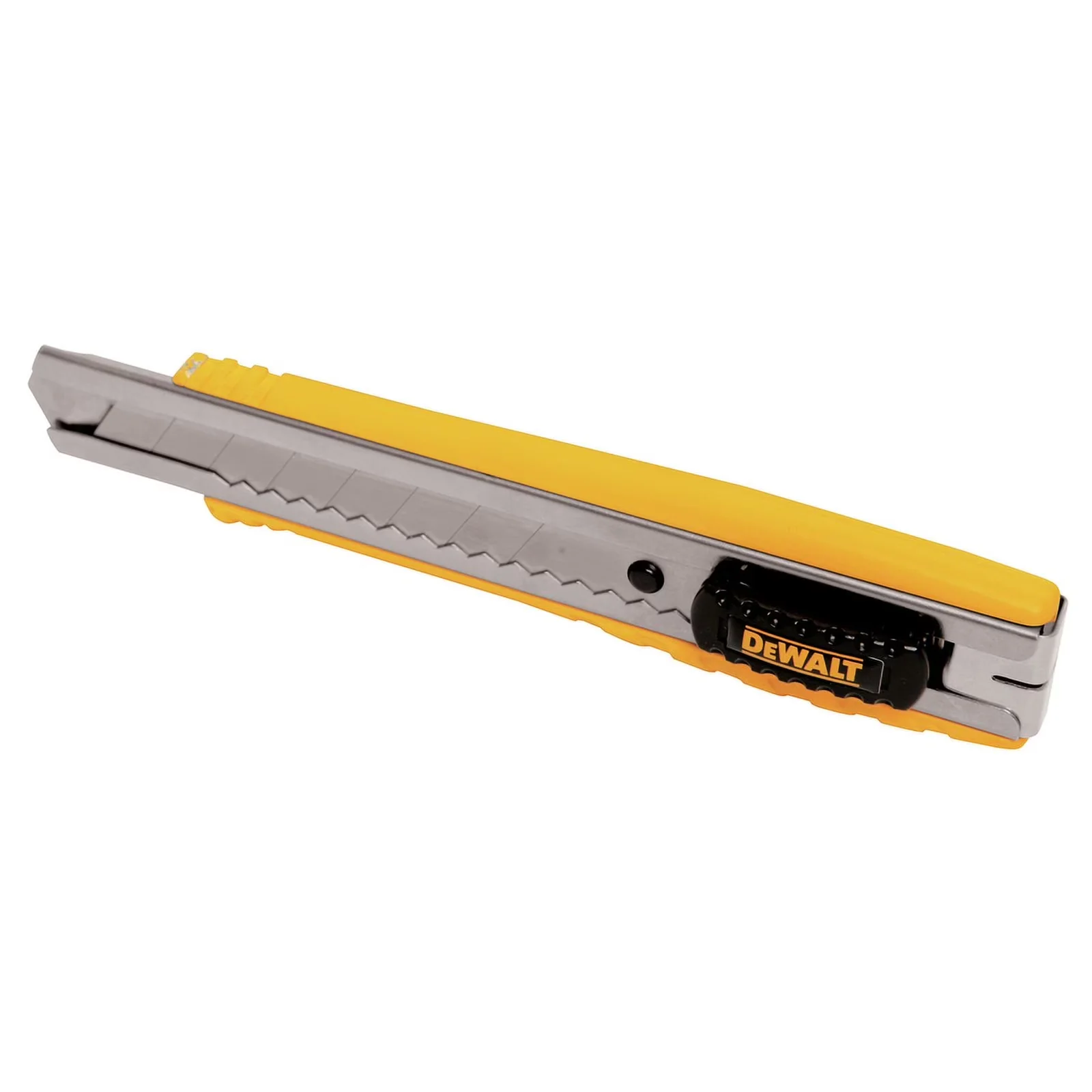 Reliable Hand Tool with Rust Resistant, 18mm Metal Body Snap-Off Knife, Ribbed Handle for grip and control - Yellow Model 60824F