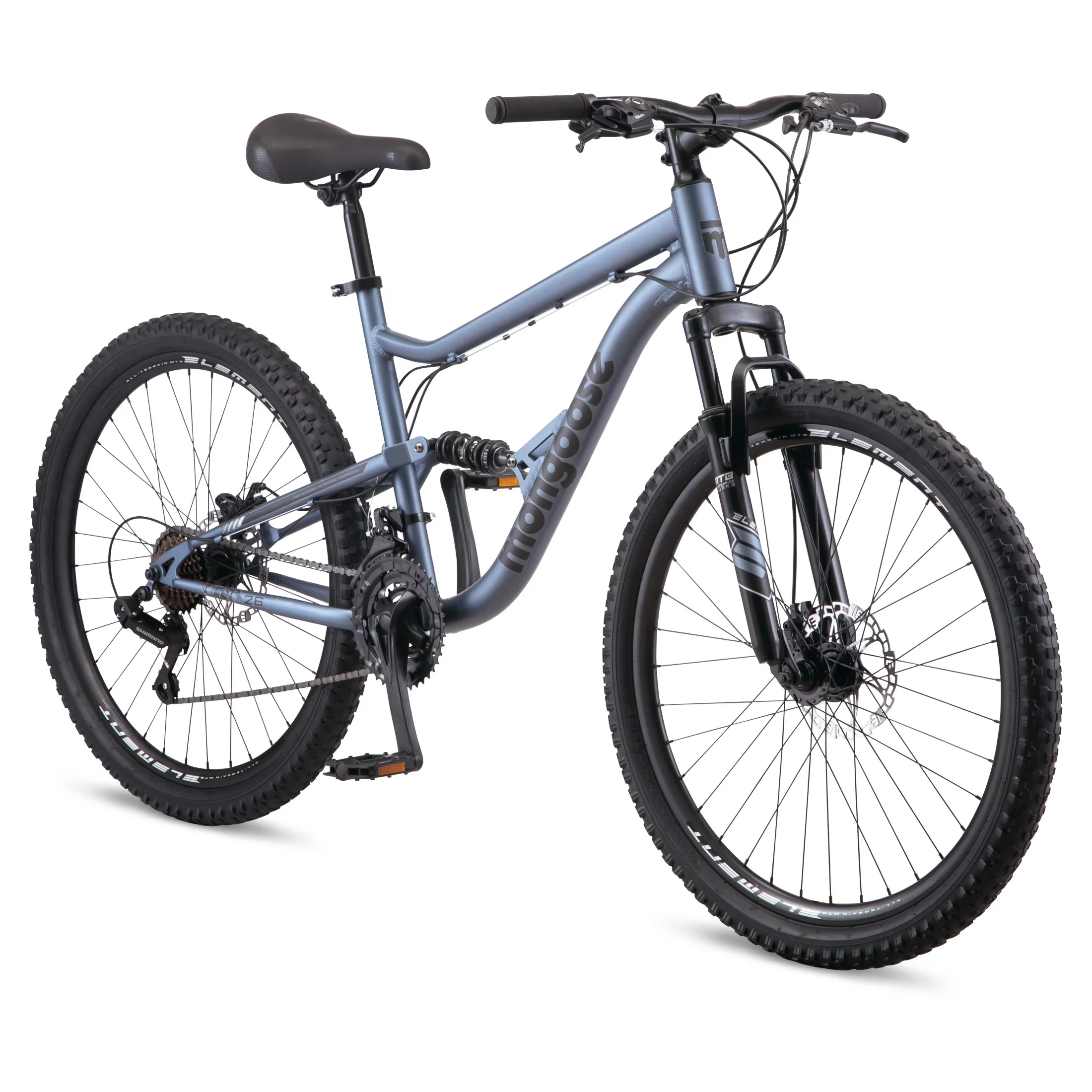 Premium Mountain Bike with Adjustable Seat Height, Slate Blue, Status Dual Suspension - Slate Blue Model 41E30E