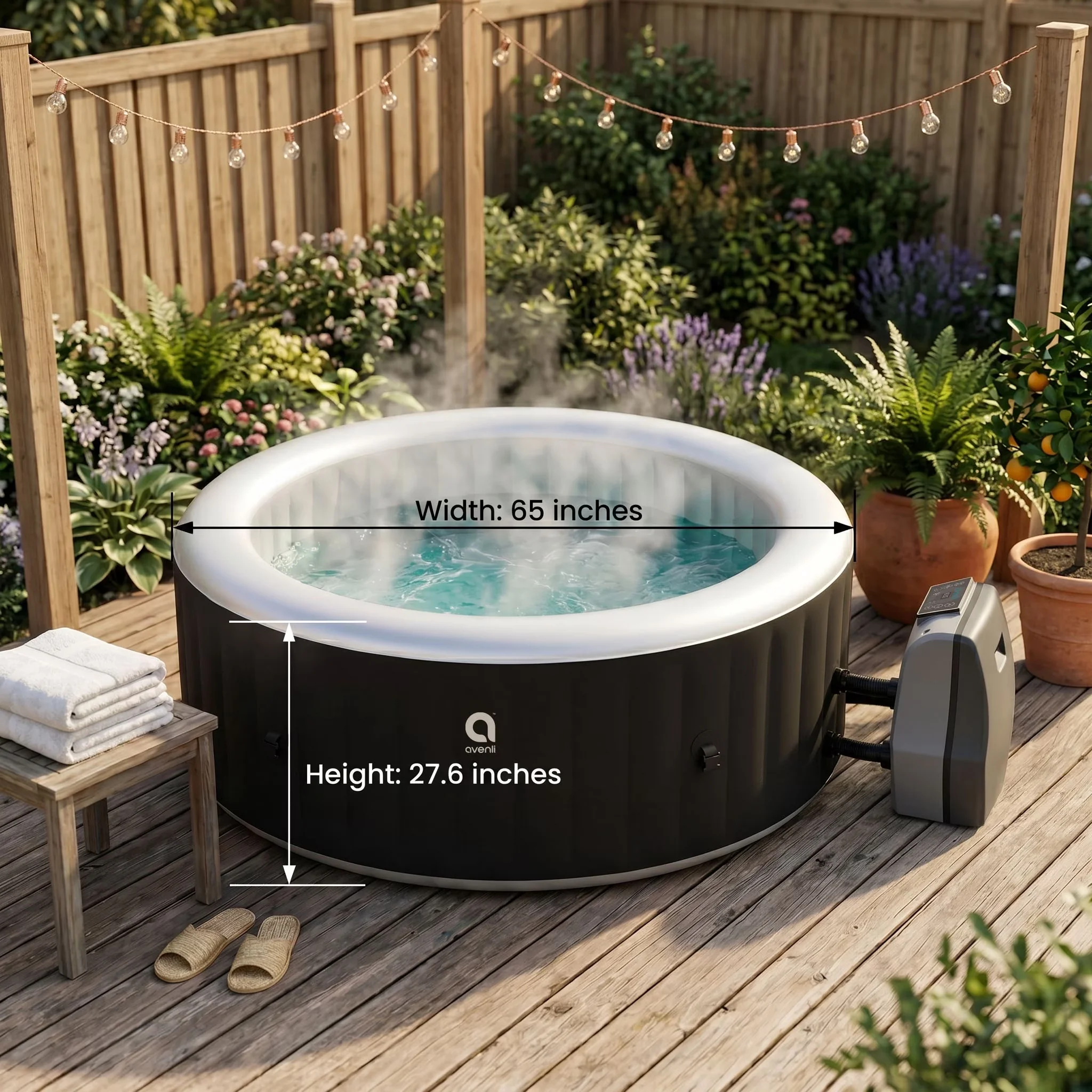 Essential Hot Tub with Puncture Resistant, Inflatable, 181 gal Capacity - Model B63A23