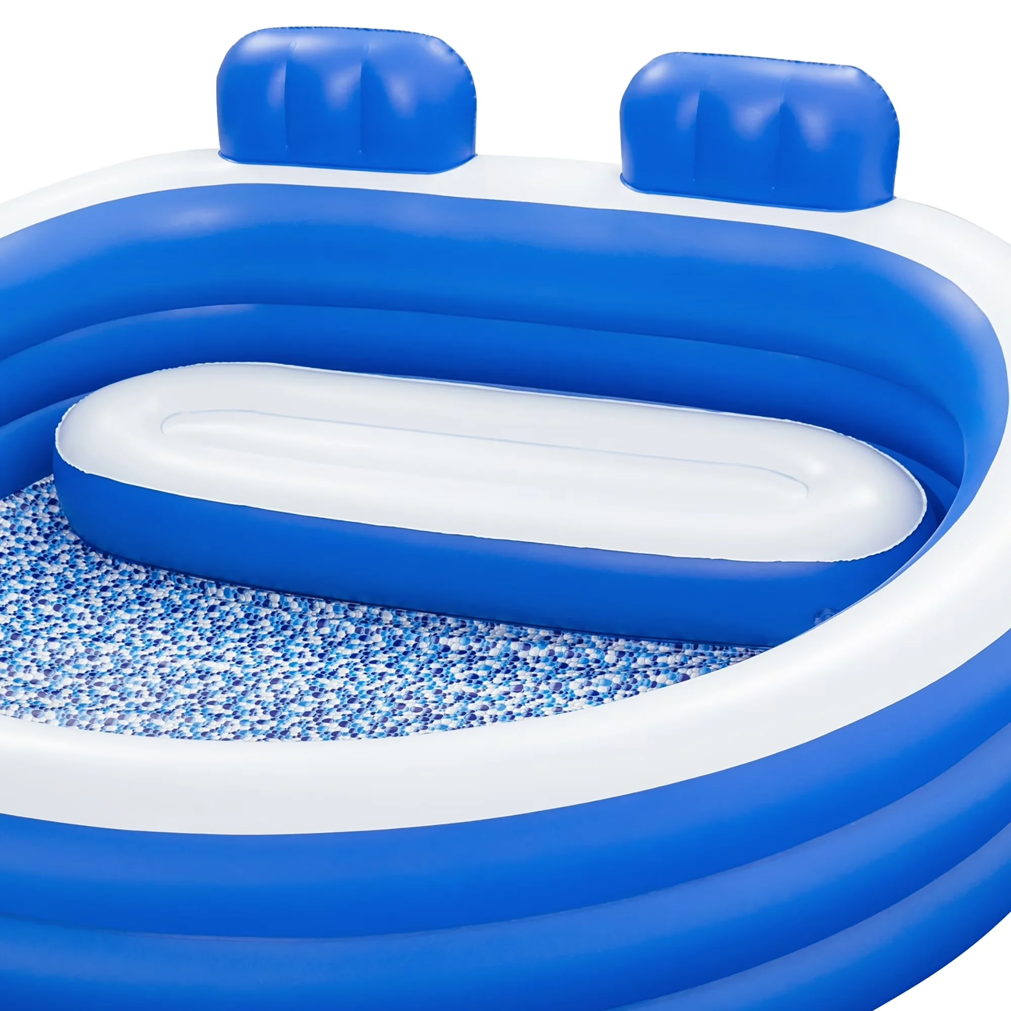 Durable Inflatable Pool with Bench Seat, Splash Paradise Family 7'7" x 7'2" x 31", Bestway - Blue Model AC3EF0