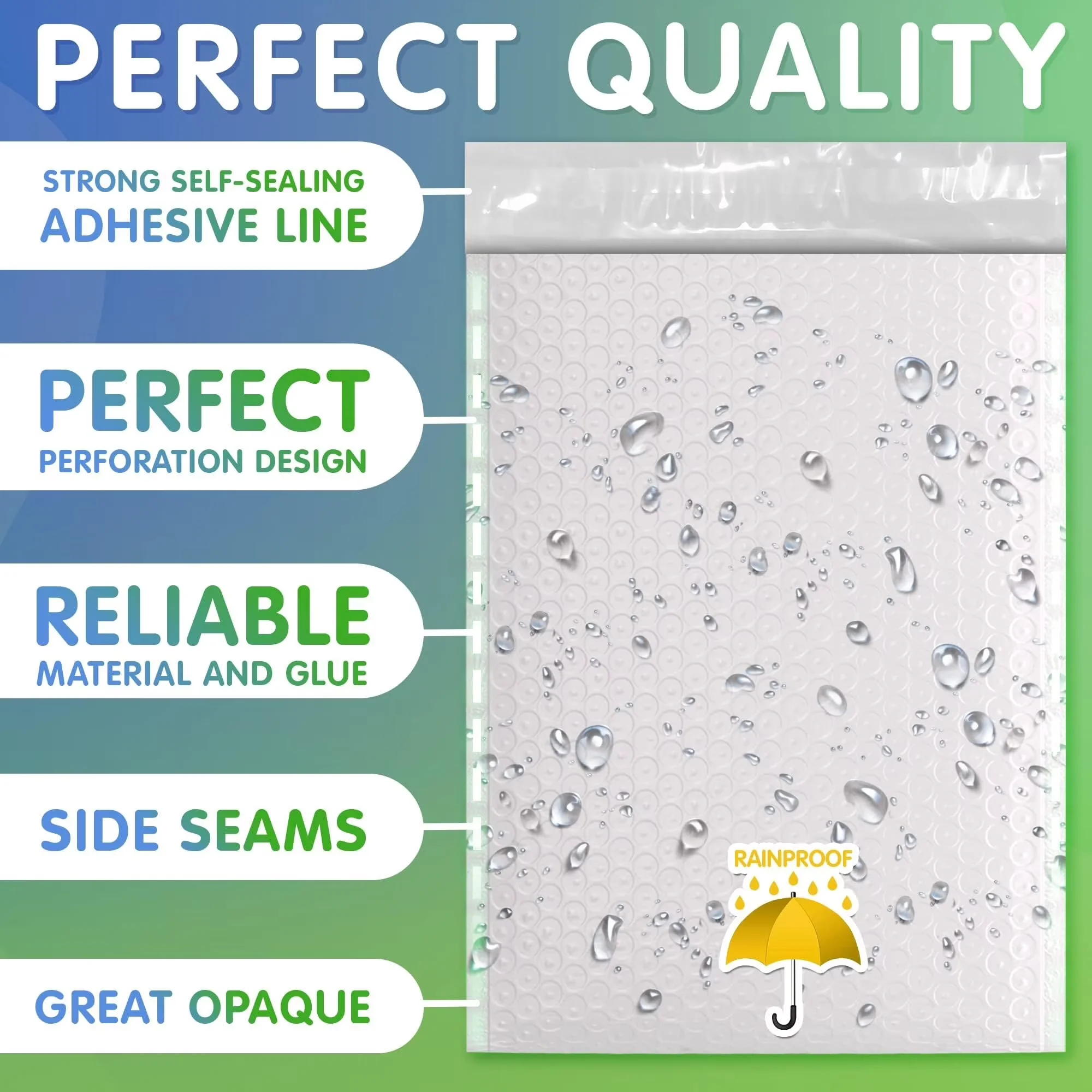 Moving Classic with White Poly Bubble Mailers Self Seal, Durable Padded Envelopes - White Model 4111A7