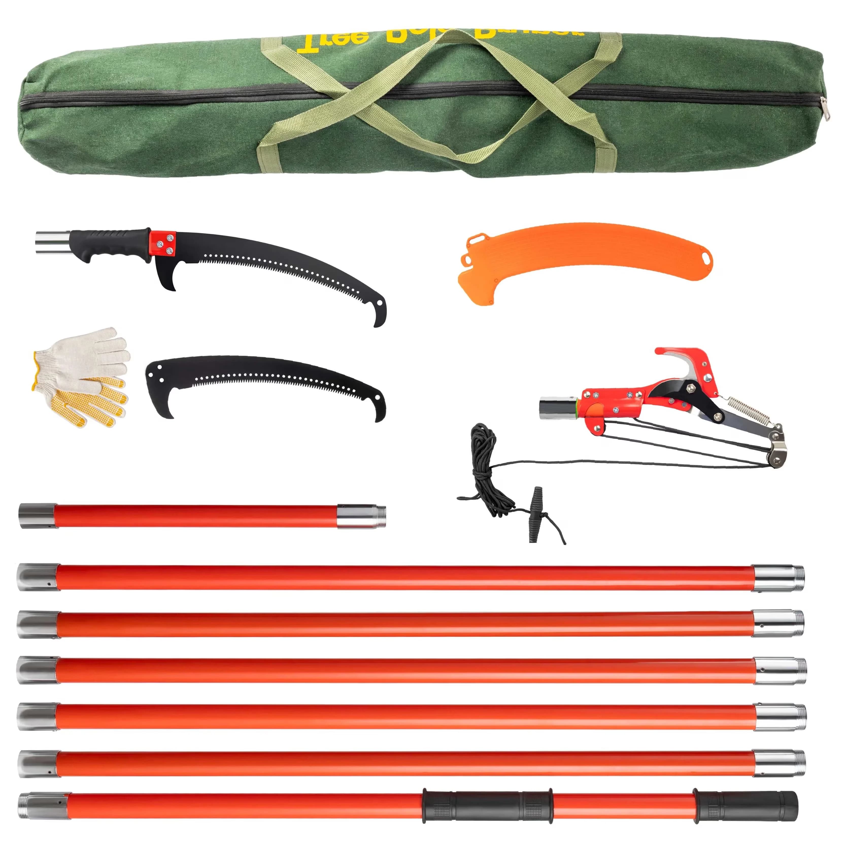 Compact Pole Saw with Telescoping, 24FT Pruner, Extendable Tree Trimmer - Orange Model 347283