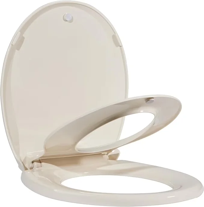 Modern Toilet Seats And Lid with Toddler Potty Training Seat Built-In, Safe PP Material - Bb Brown Model EC4E8A