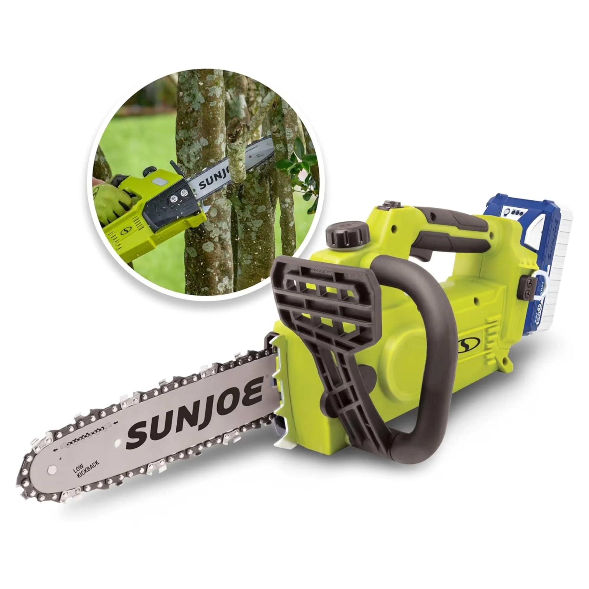 Chainsaw Innovative with Battery, 24V, 10" Cordless Chain Saw - Green - Heavy Duty Model 35907F