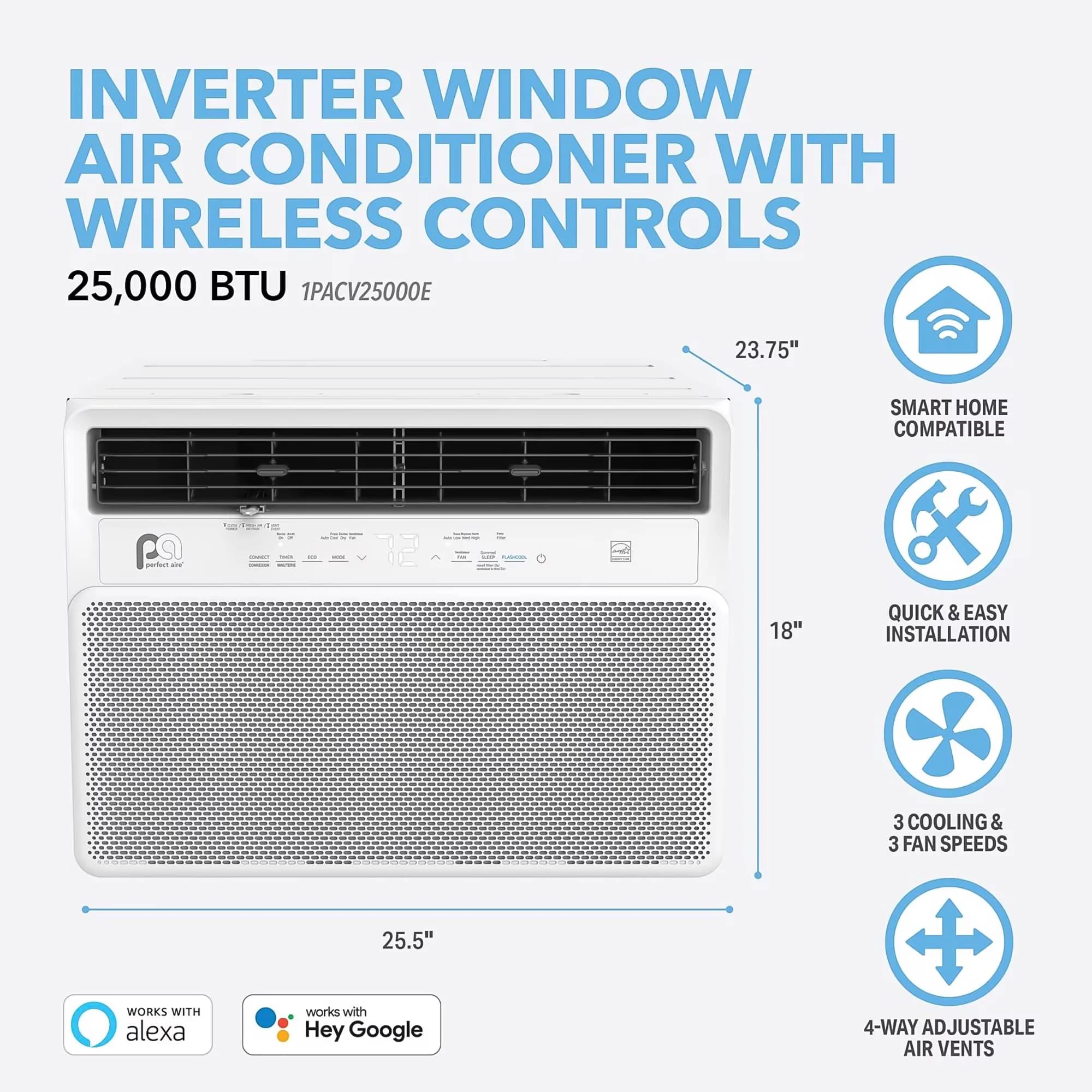 Air Conditioner Essential with 25000 BTU, 230V, Remote Controlled - White Model 242934