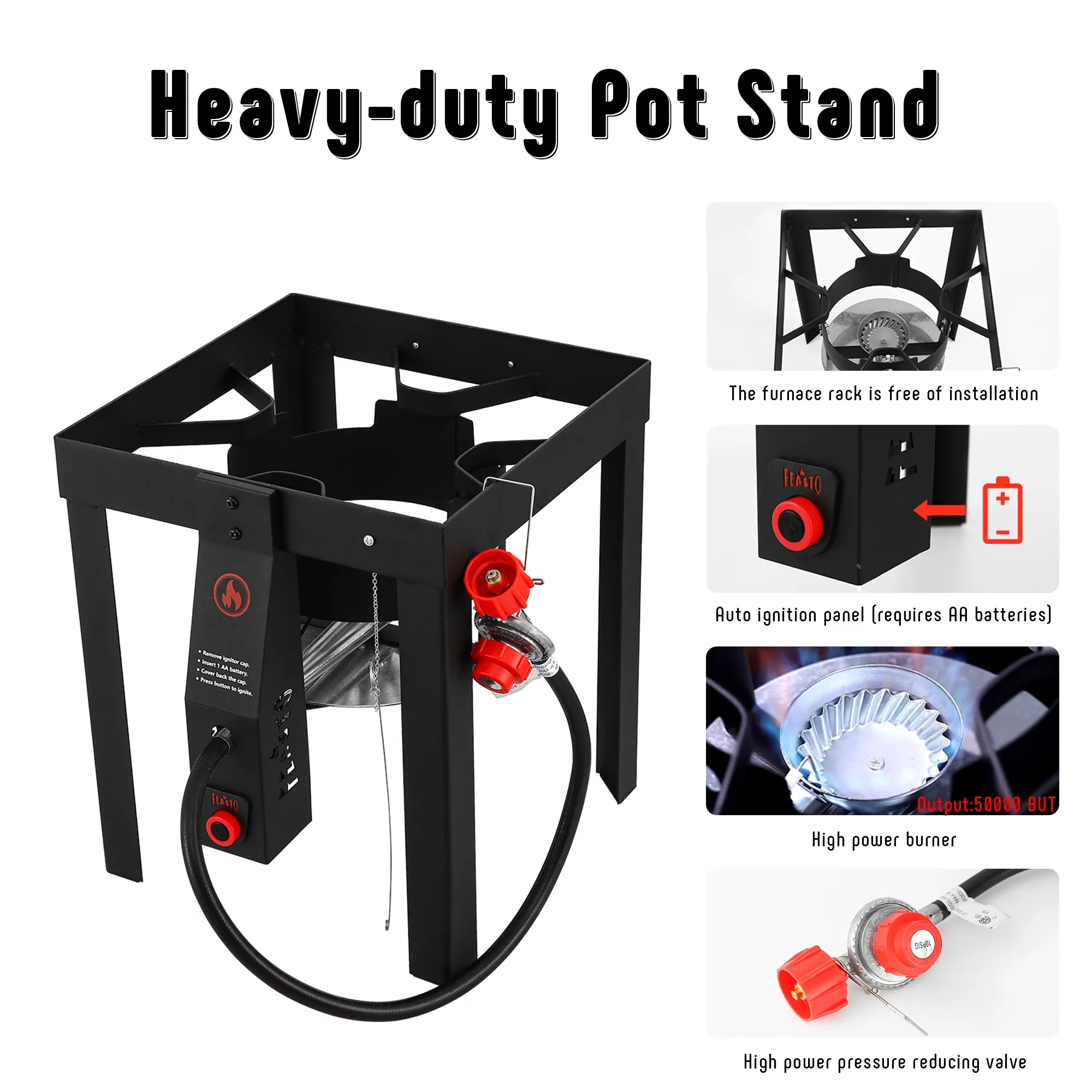 Premium Outdoor Fryer with 55000 BTU, 30 qt 55000 BTU Aluminum Turkey Kit - Aluminum Silver, Black, Multicolor Model BAA79F