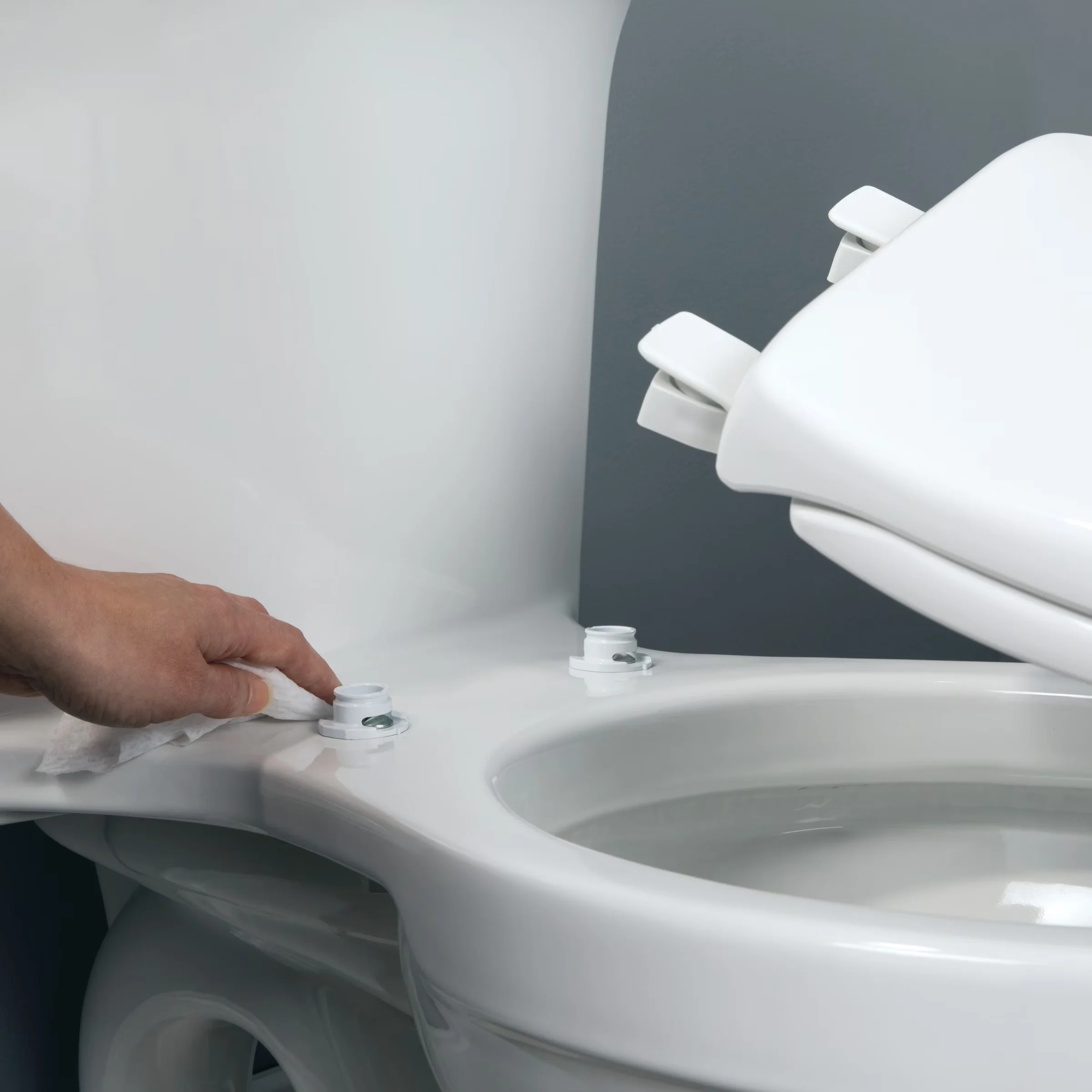 Toilet Seats And Lid Premium with Quick Release, Easy To Install - Enameled Wood White Model 13BFA3