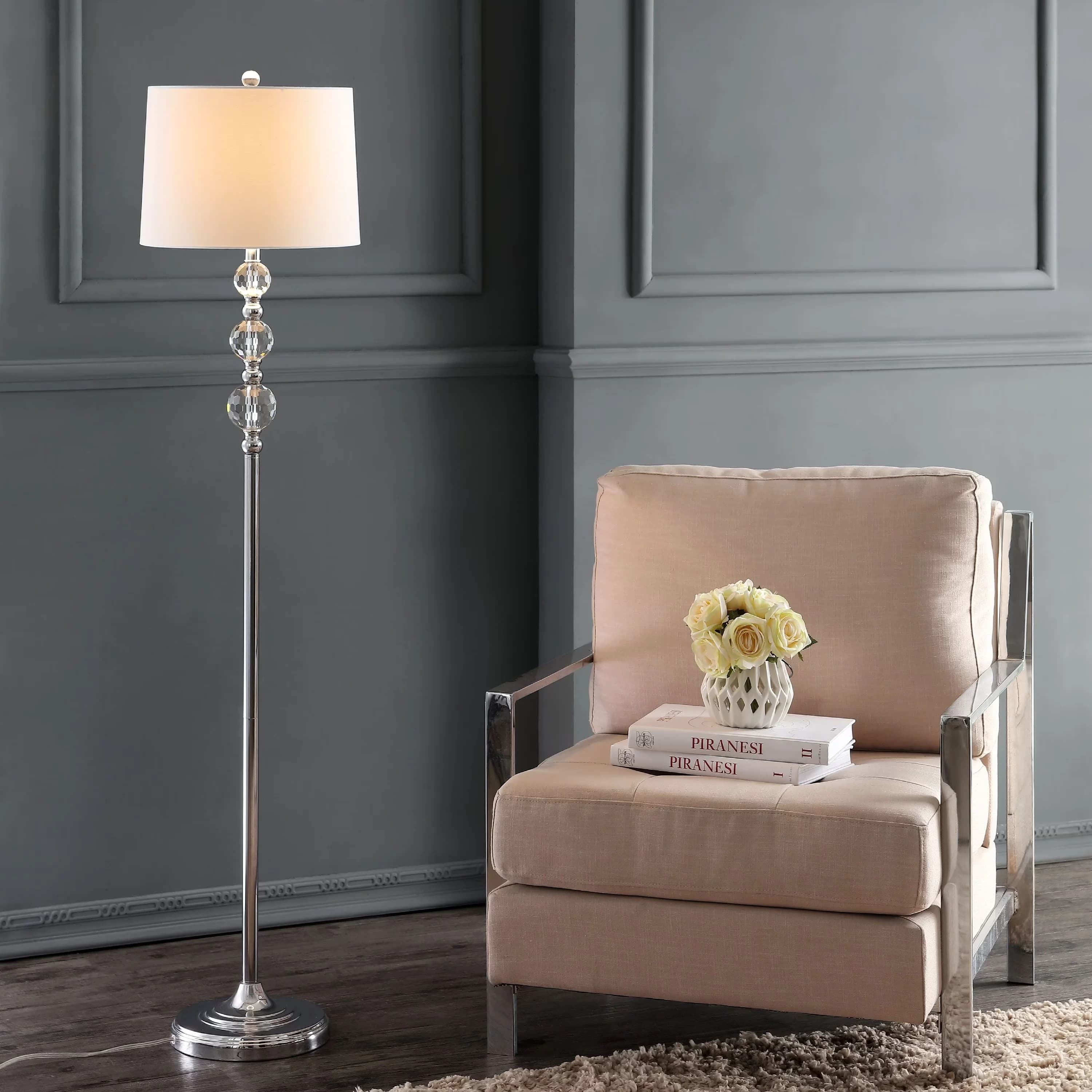 Reliable Floor Lamp with Standard Lamps, Glam, Clear/Chrome - Iron Clear, Silver Model 1AE78F