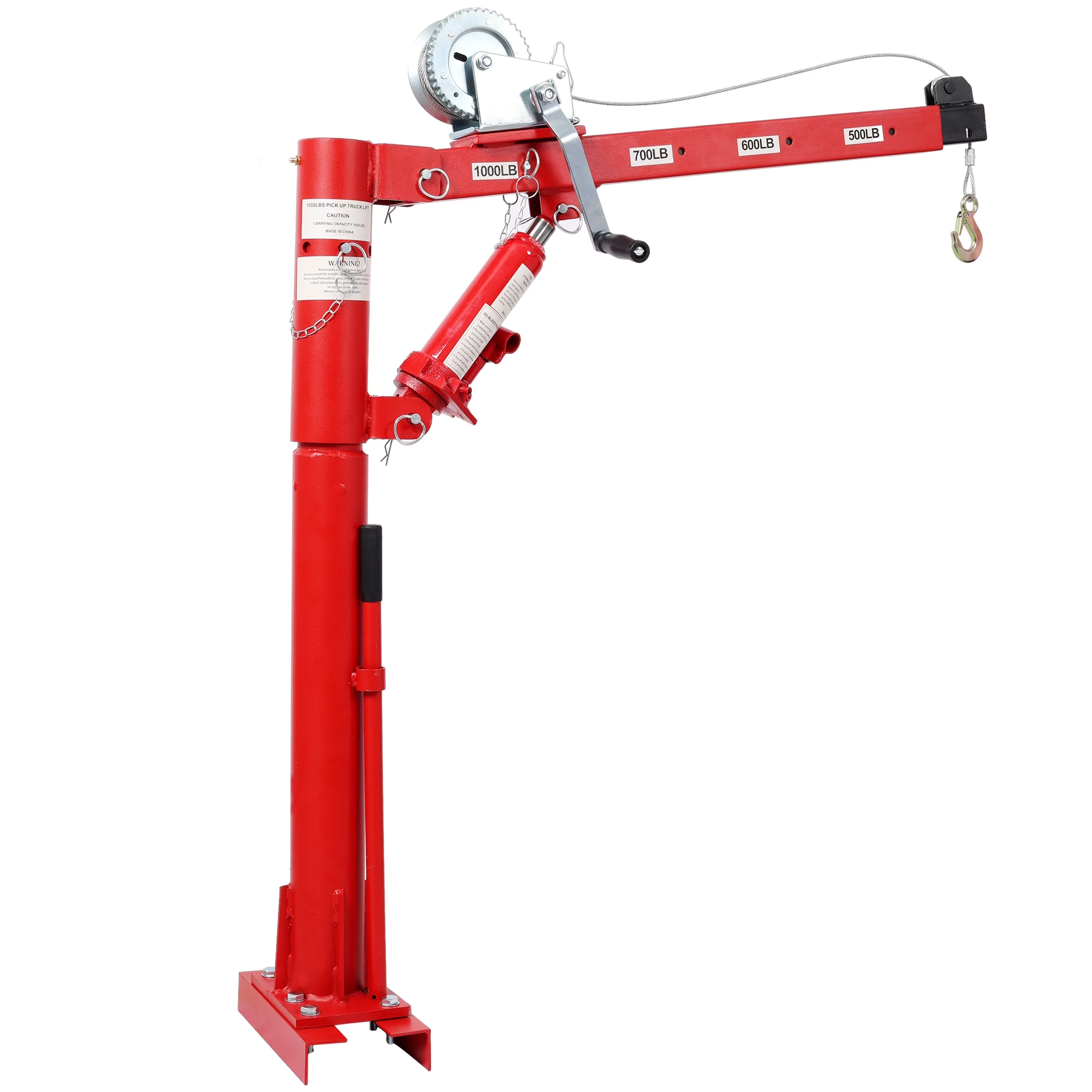 Stylish Push Mower with Adjustable, 1000 LBS Capacity Pickup Truck Crane - Red#5 Steel Model 76A7EE