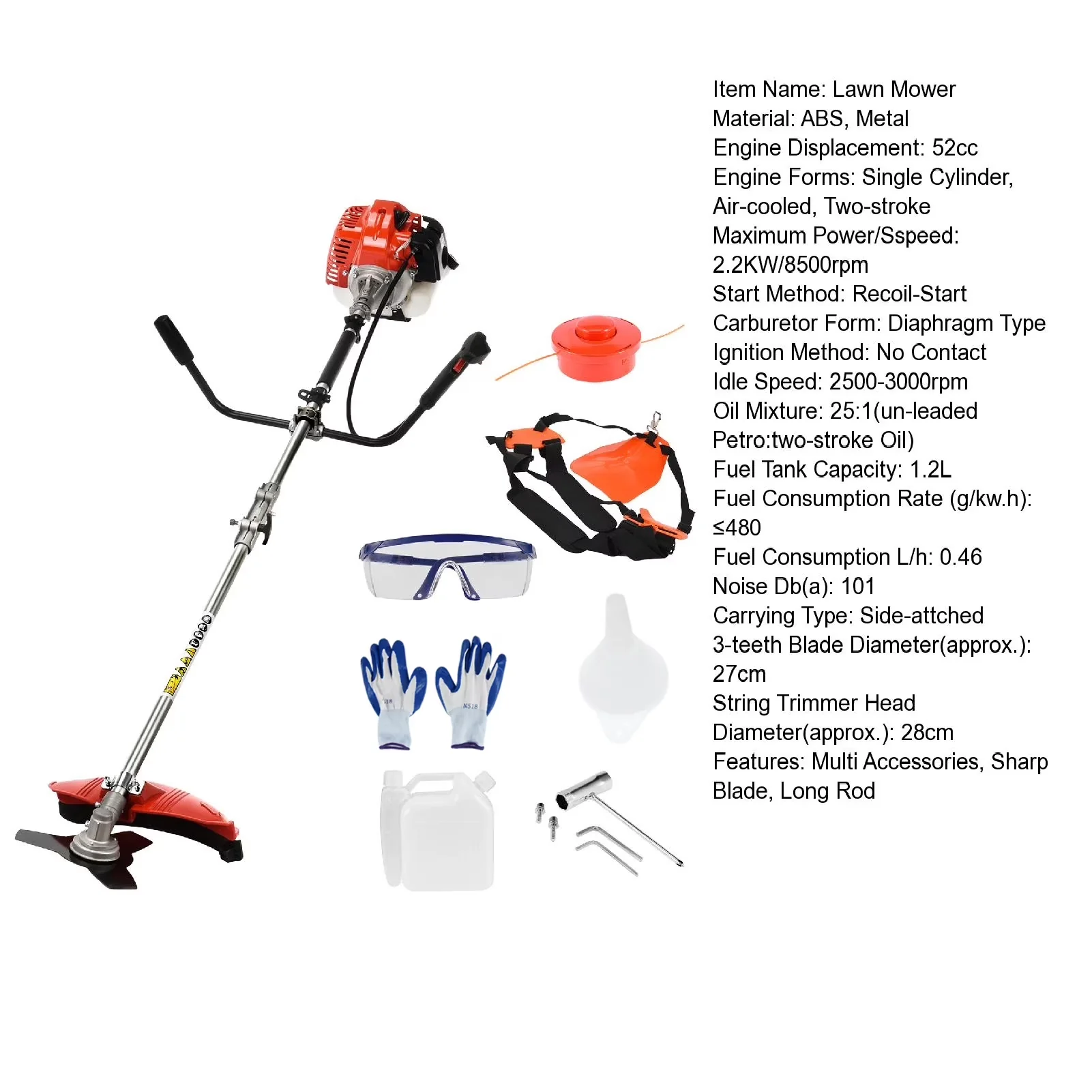 Classic String Trimmer with Extendable, 52cc Weed Eater Gas Powered, Gas and Brush Cutter - Model 5B9484
