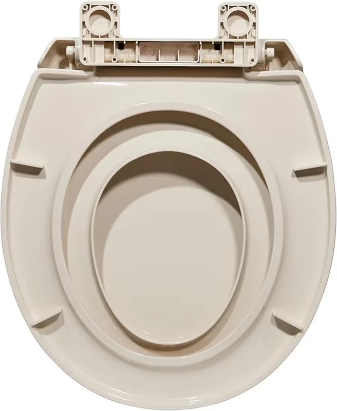 Modern Toilet Seats And Lid with Toddler Potty Training Seat Built-In, Safe PP Material - Bb Brown Model EC4E8A