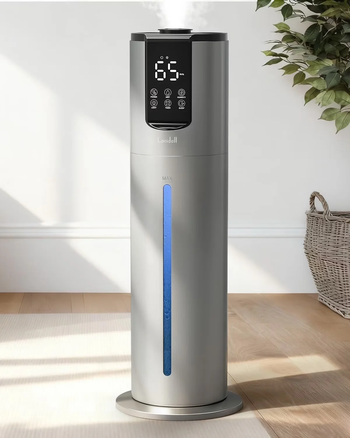 Humidifier Sleek with Water Level Indicator, Automatic Shut-Off, 8L Ultrasonic Cool Mist - Gray Model 62C584