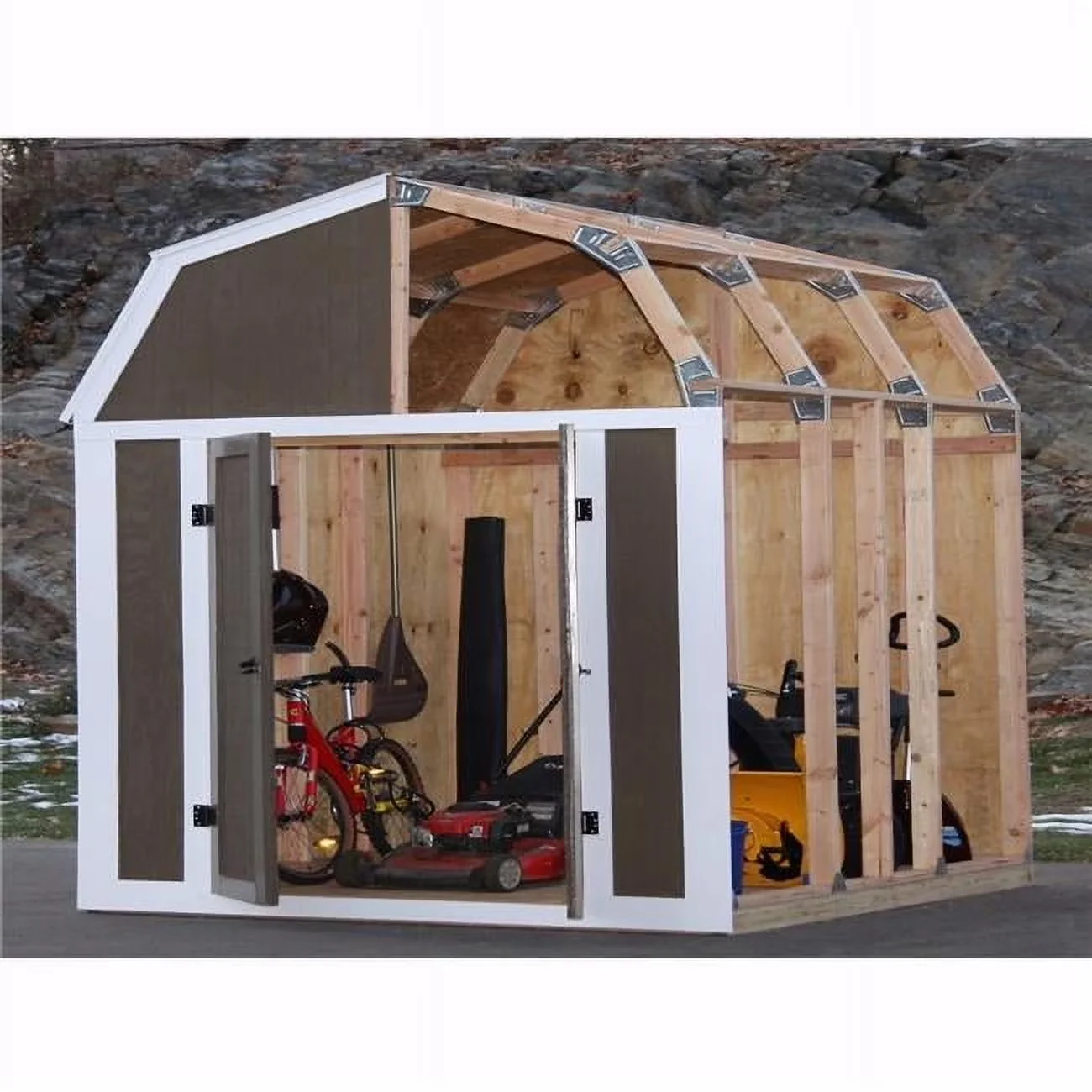 Professional Shed with No angles To Cut Steel, Multicolor - Multicolor Wood Model 00D3B0