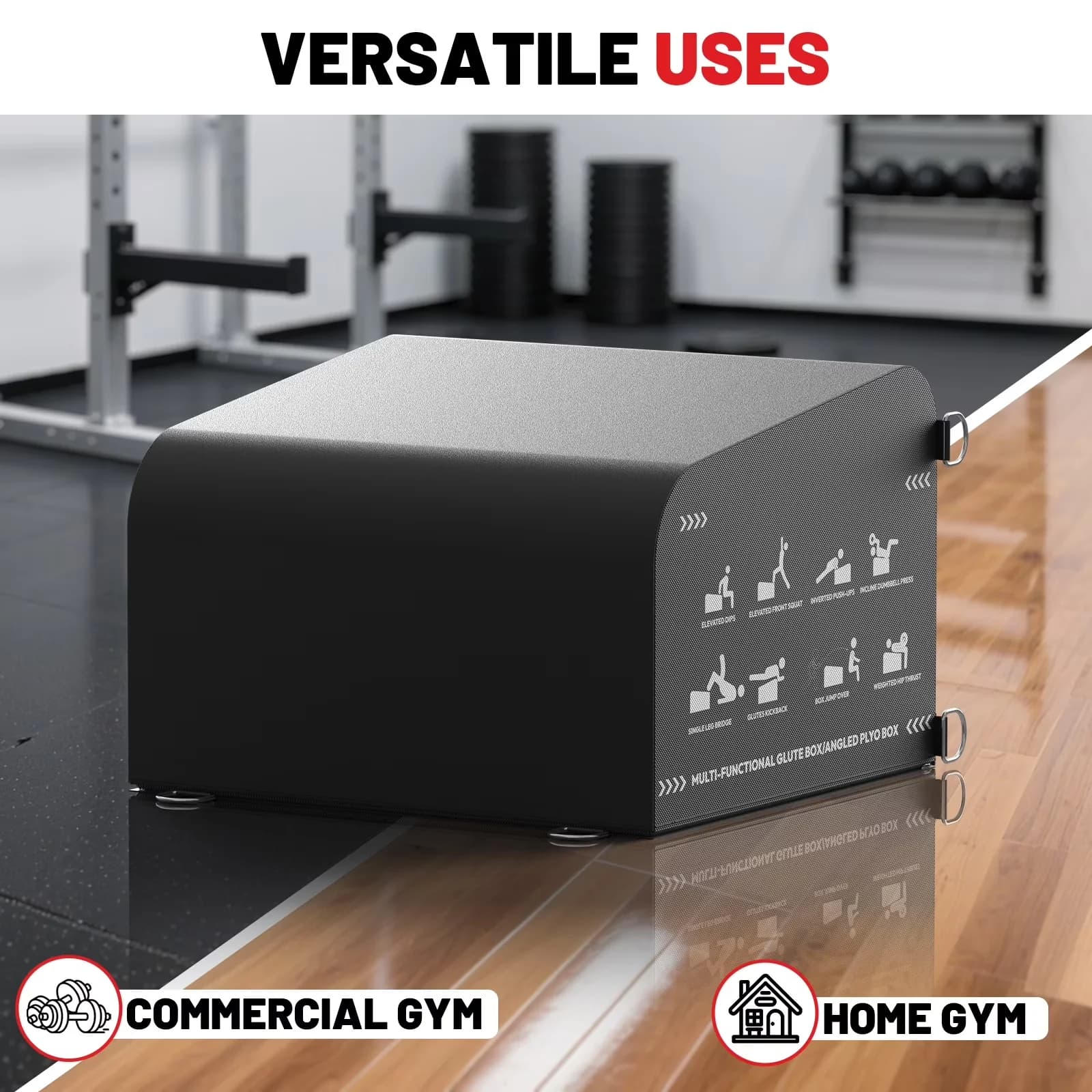 Home Gym Accessory Quality with Glute Box, Hip Thrust Bench - Black Heavy Foam for Home Model 29629E