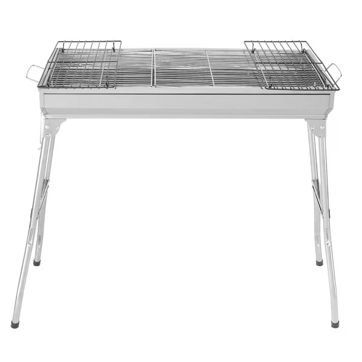 Charcoal Grill Compact with Portable, Portable Stainless Steel, 2 Iron Grills & Anti-Scald Handle - Silver Stainless Steel for Home,... Model AFA8A5