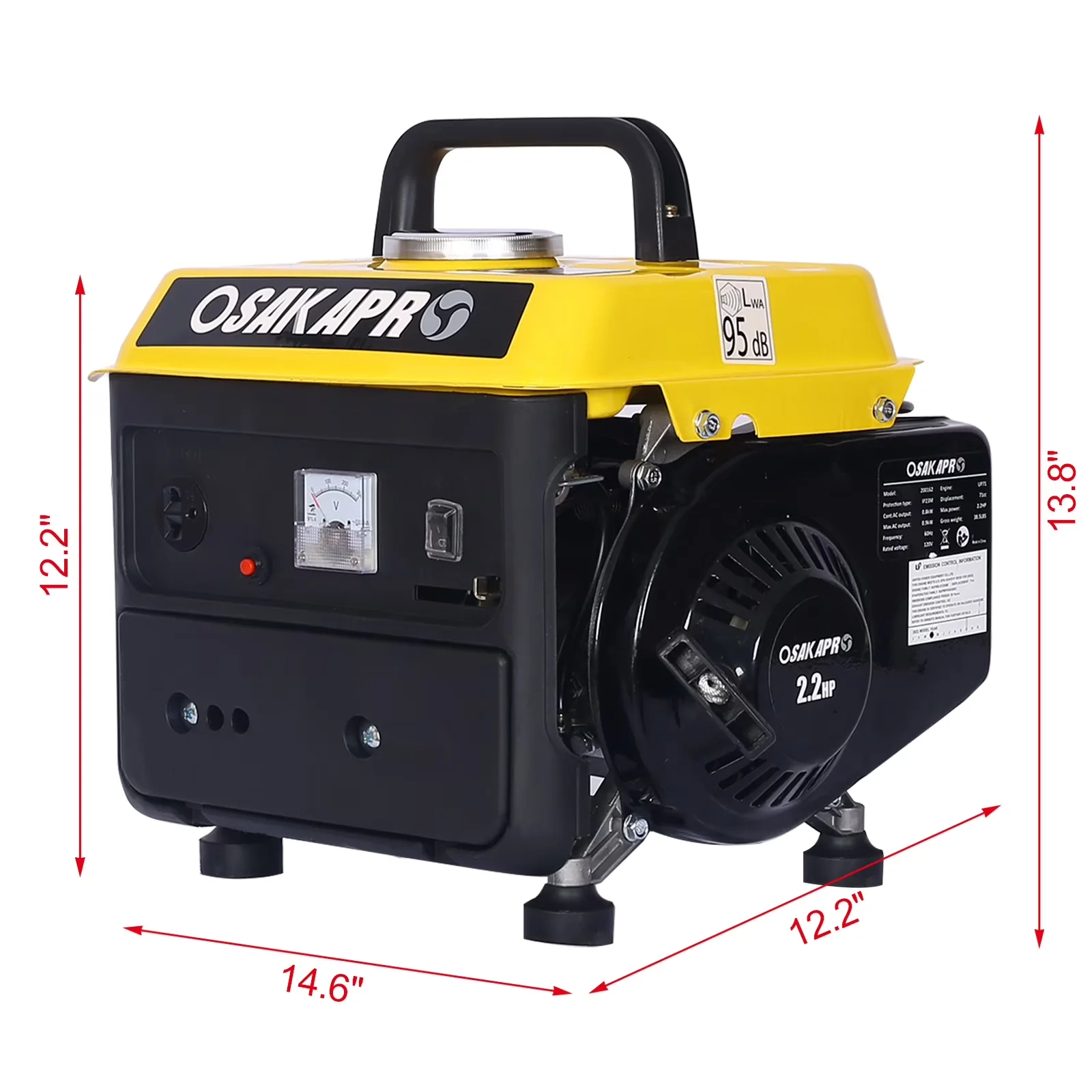 Generator Classic with Overload Protection, Portable Outdoor Generators Inverter, Super Quiet Gas Powered for Home - Model 52C374