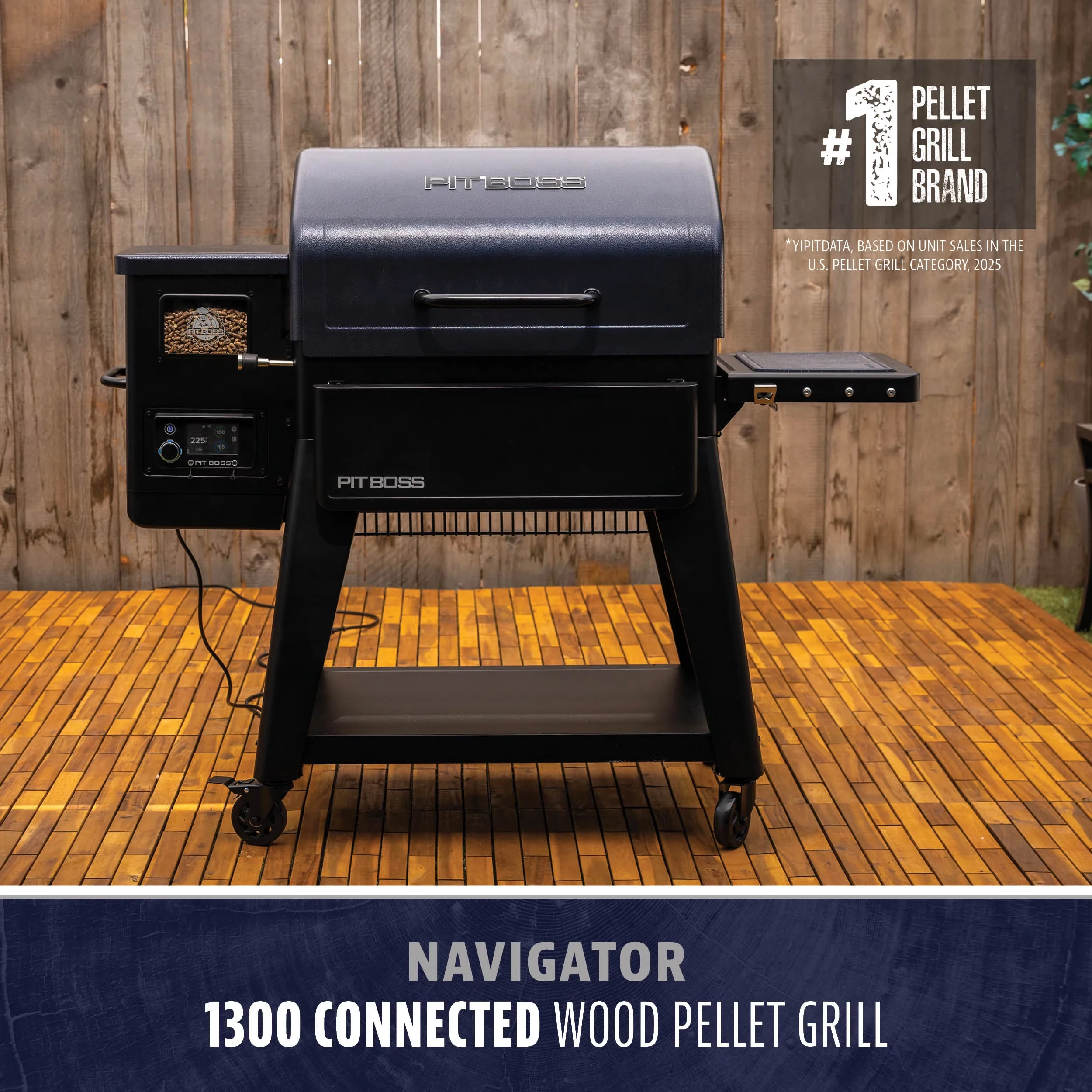 Smoker Reliable with Heat Thermometer, Storage Rack, Bluetooth Enabled - Black Heavy Duty Steel Model AA79E2