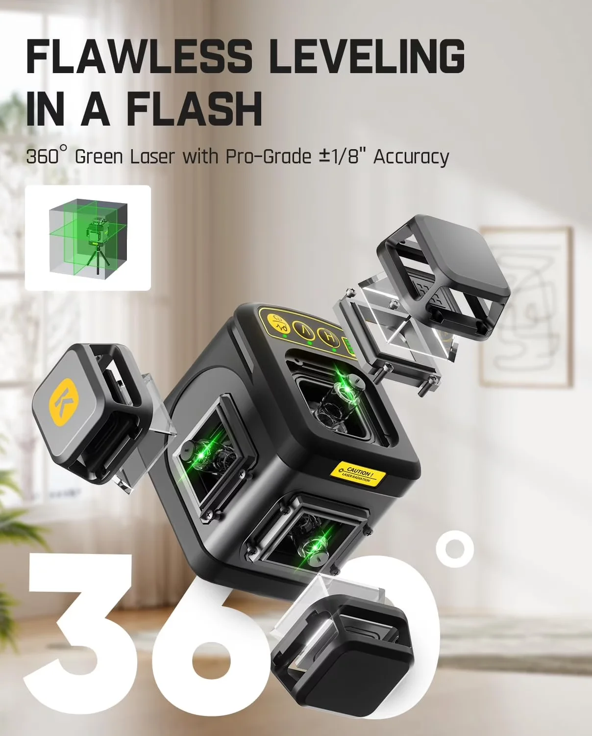 Efficient Measuring Layout with Battery, Durable, Ergonomic Design - Black Plastic;Steel;Metal;Brass Model 2F614D