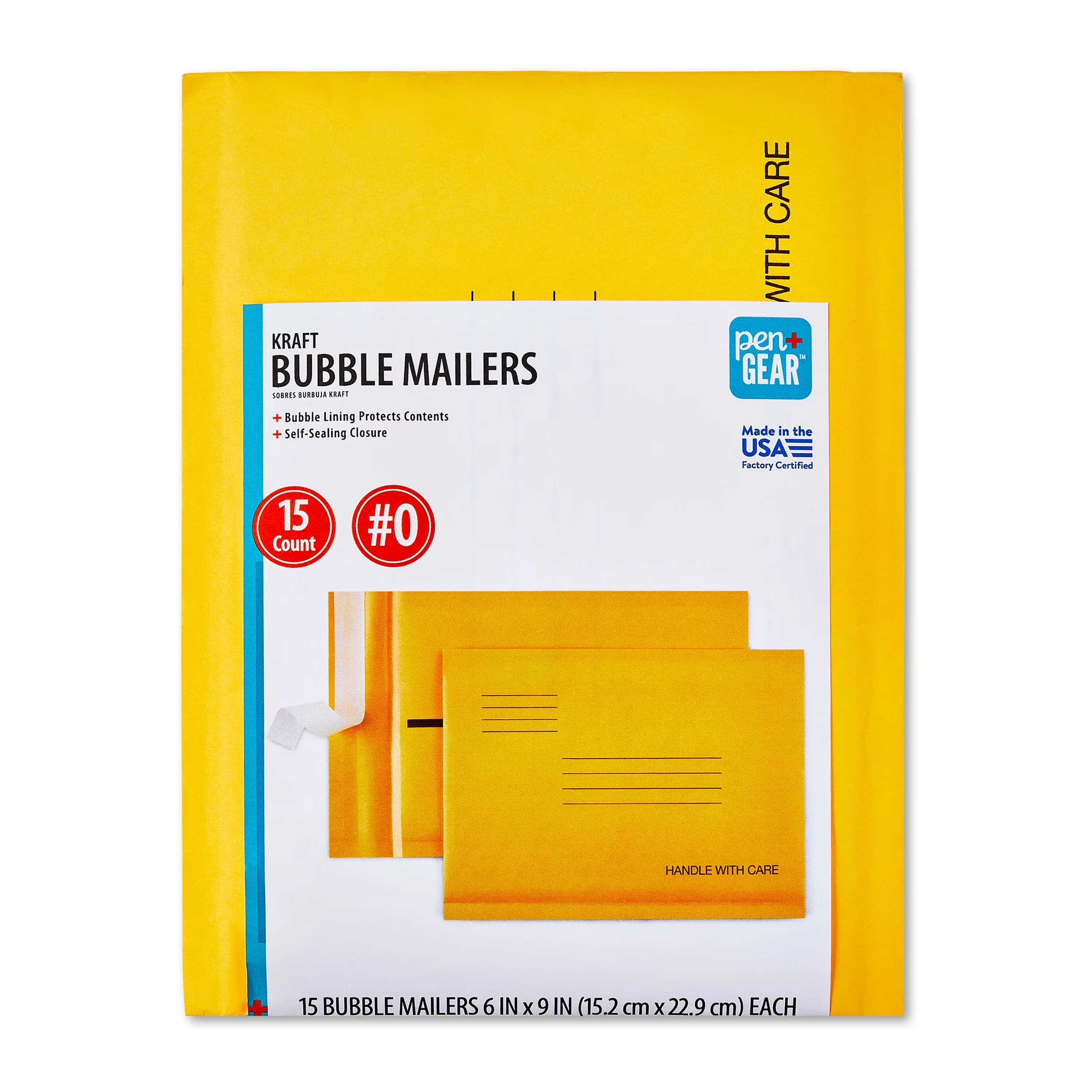 Stylish Moving with Self-Sealing #0 Kraft Bubble Mailers, 6" x 9" - Recyled Paper #0 (6" x 9") Model E97525
