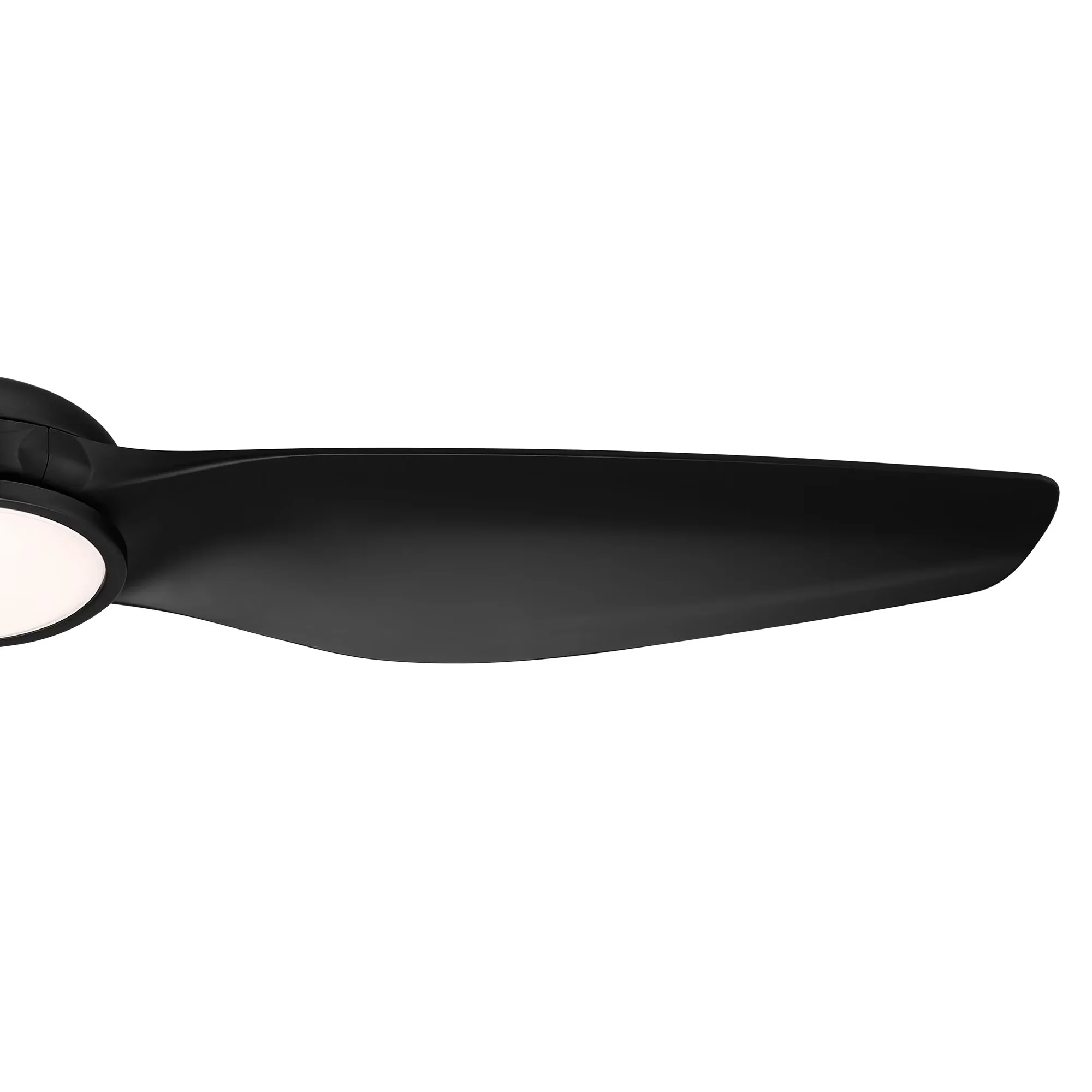 Modern Ceiling Fan with LED, Dimmable, Contemporary - Black Glass for Patio Model A6E218