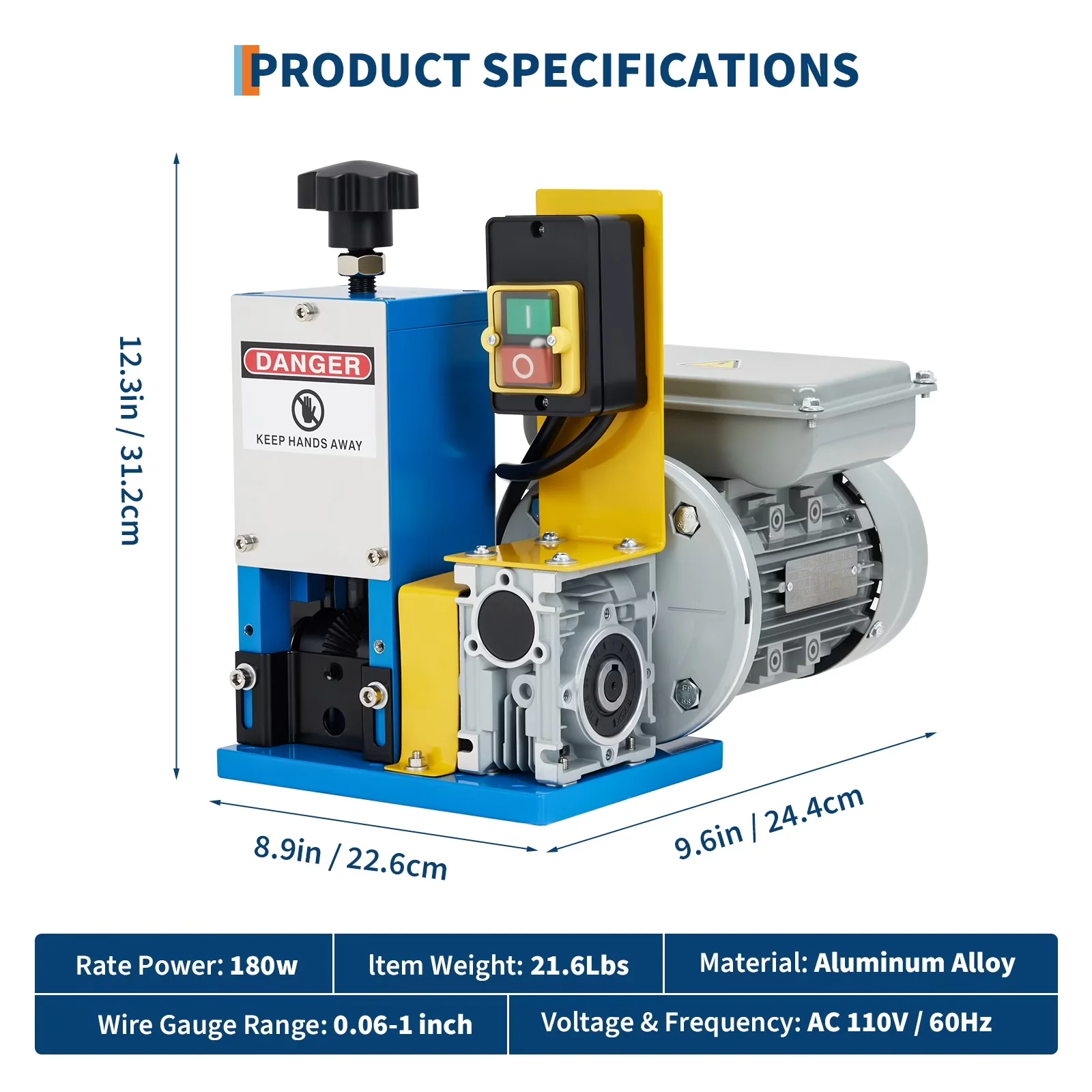 Versatile Woodworking with 370W, Compact, Electric Wire Stripper Machine - 1 channel Model E0729D