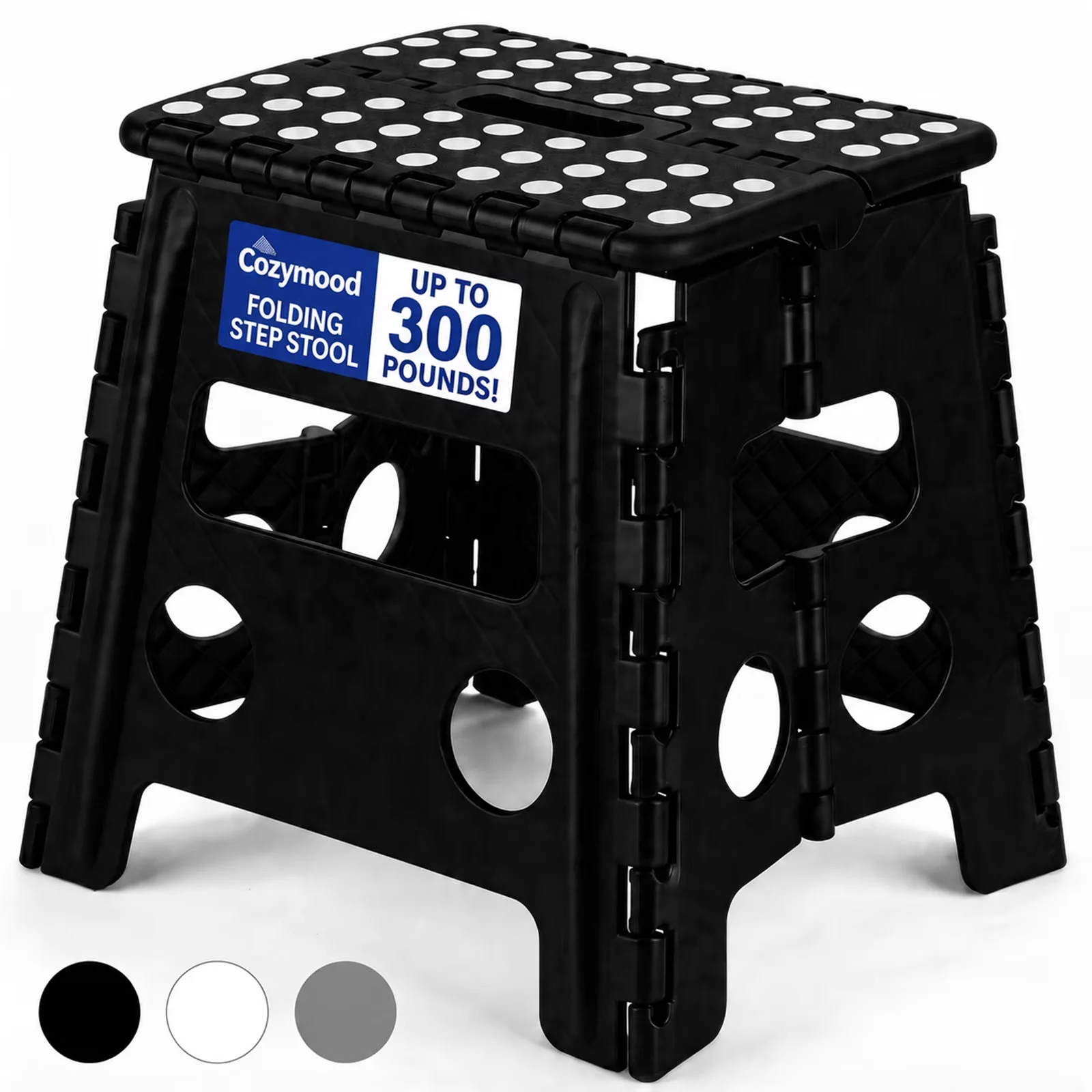 Premium Ladders And Step Stool with Foldable, Anti-Slip, 13" Folding - Black Plastic Model A3ADEF