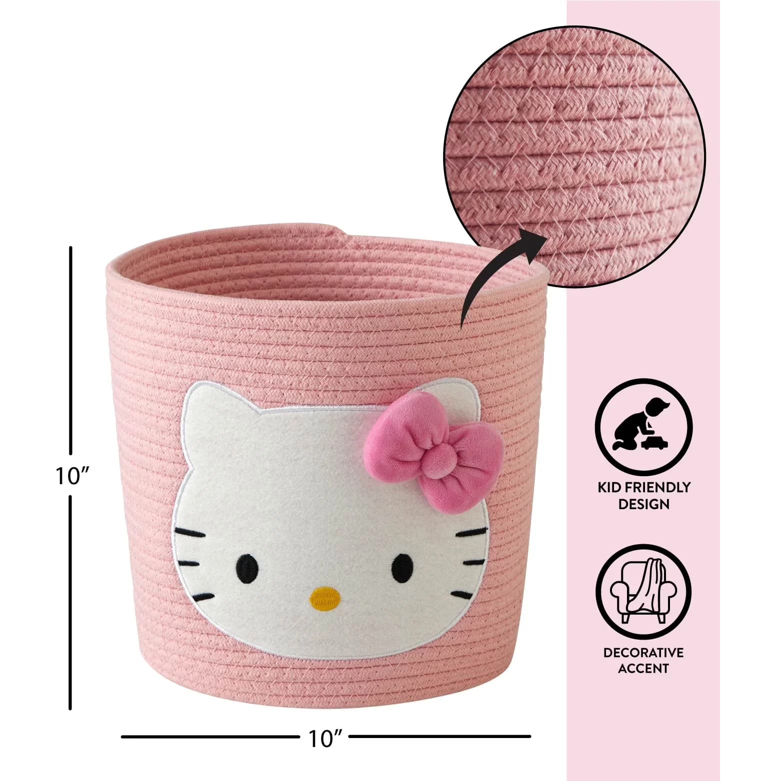 Durable Garage Storage Supply with Kids Rope Bin - Polyester Pink - Essential Collection Model 3BA97D