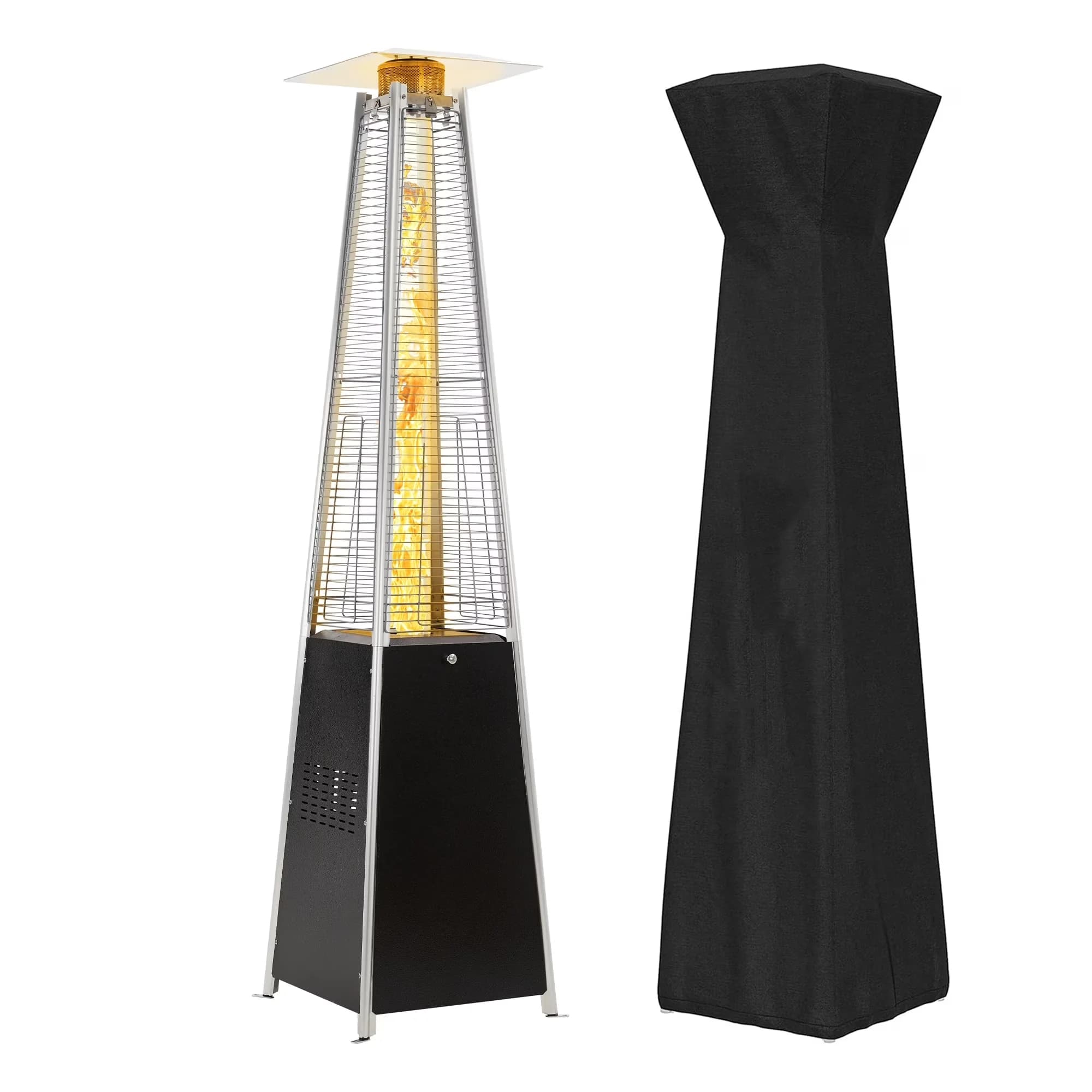 Outdoor Heating Efficient with 48000 BTU, Wheeled, Patio Heater - Black for Outdoor Model 3665B9