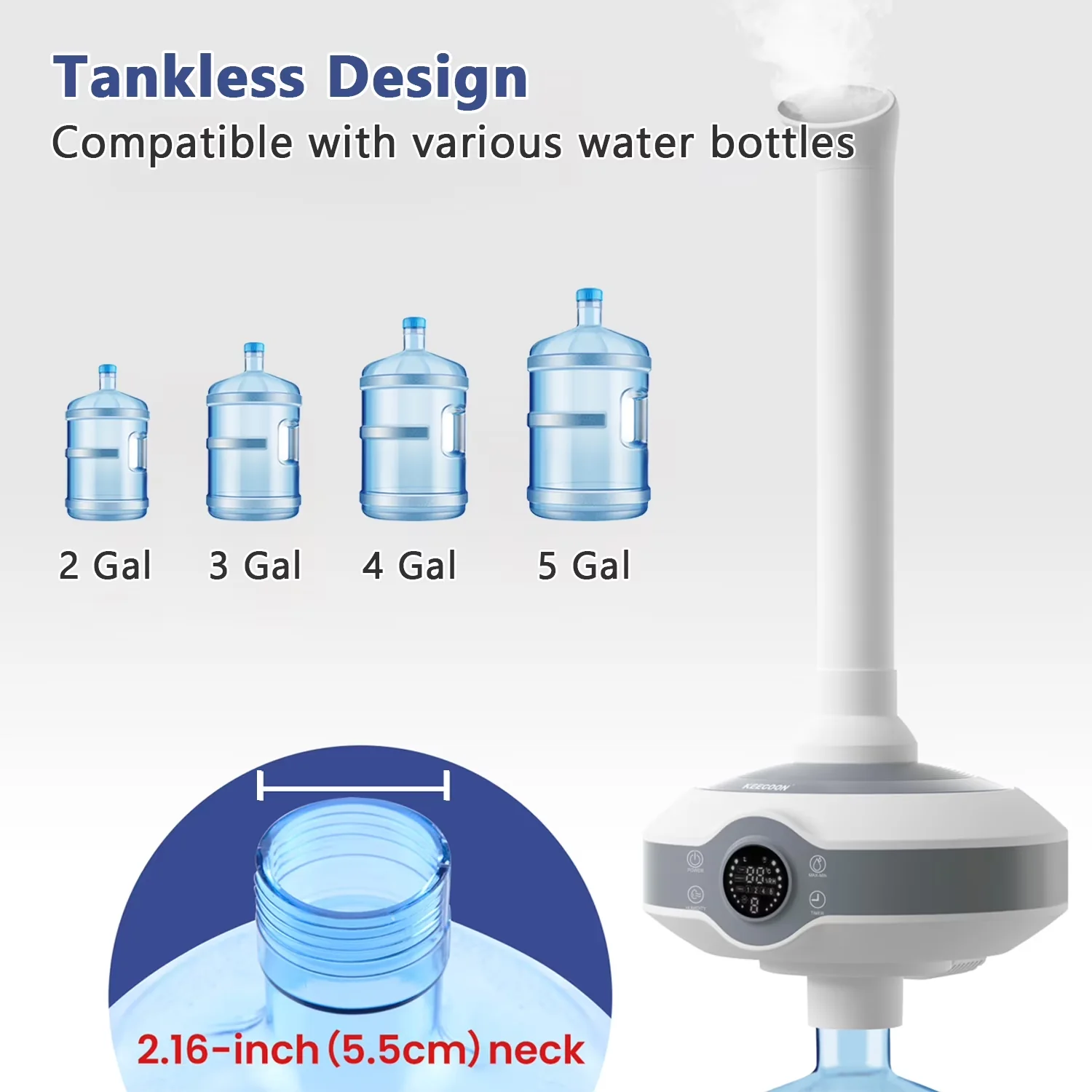 Humidifier Durable with Remote Controlled, Timer, Adjustable Humidistat - White Model 7D8C18