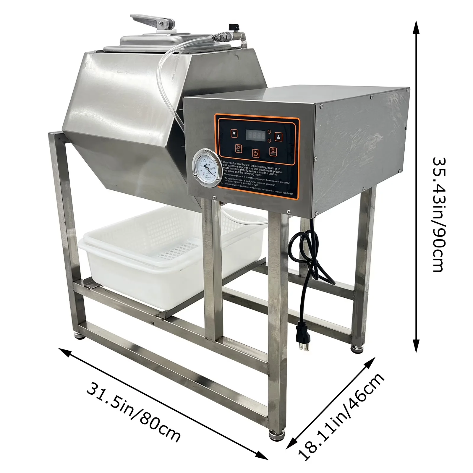 Essential Outdoor Fryer with 110V, Digital Timer - Silver Stainless Steel Model 1BA2DD