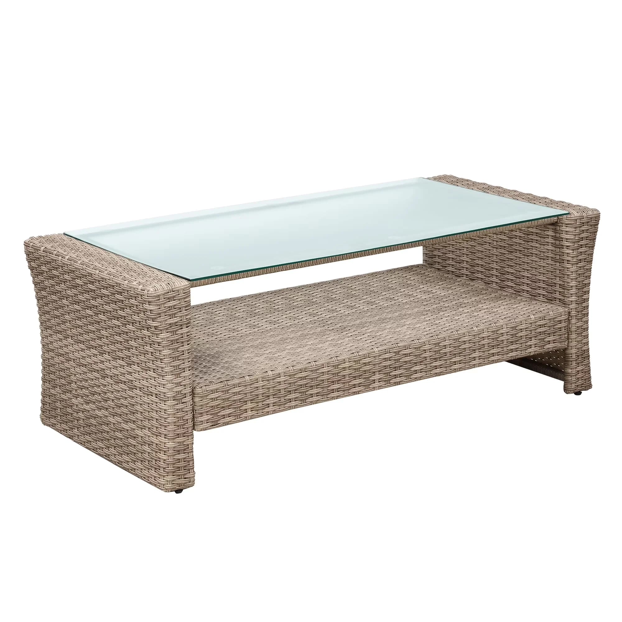 Essential Patio Conversation Set with All-Weather PE Rattan Sectional Sofa, Ottoman and Cushions - Gray Rattan for Garden Model 92D5A6