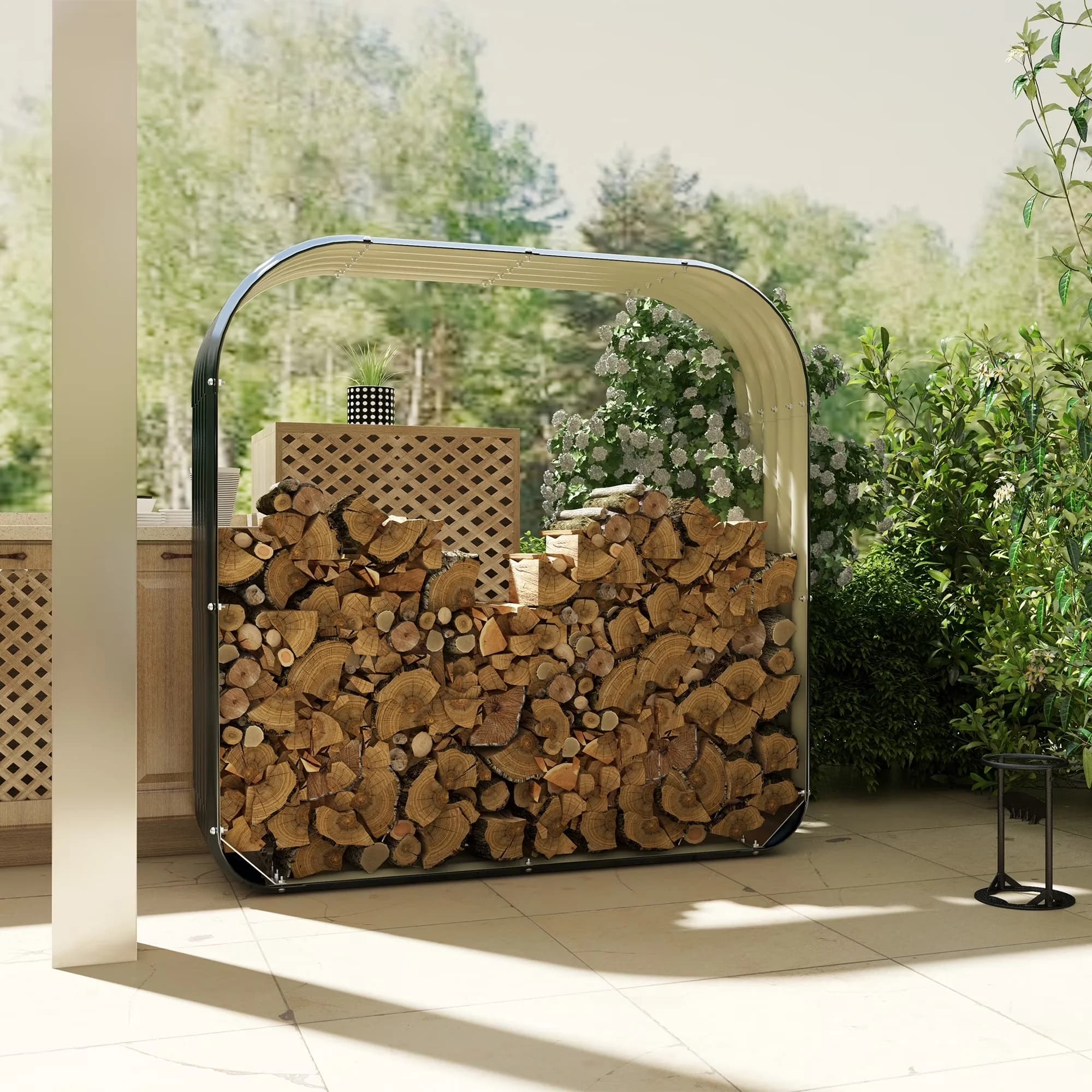Outdoor Heating Premium with Modern, Water-Resistant, Material: Galvanized Steel - Gray Model A84F45