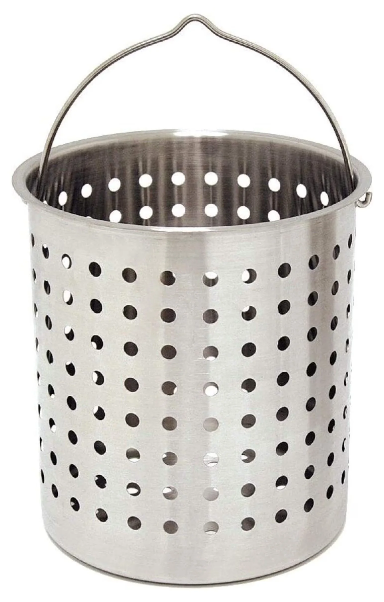 Outdoor Fryer Durable with 12-in Diameter x 16.25-in Height, Perforated Poultry Rack and Lift Hook - Stainless Steel Silver Model 4EB1EC
