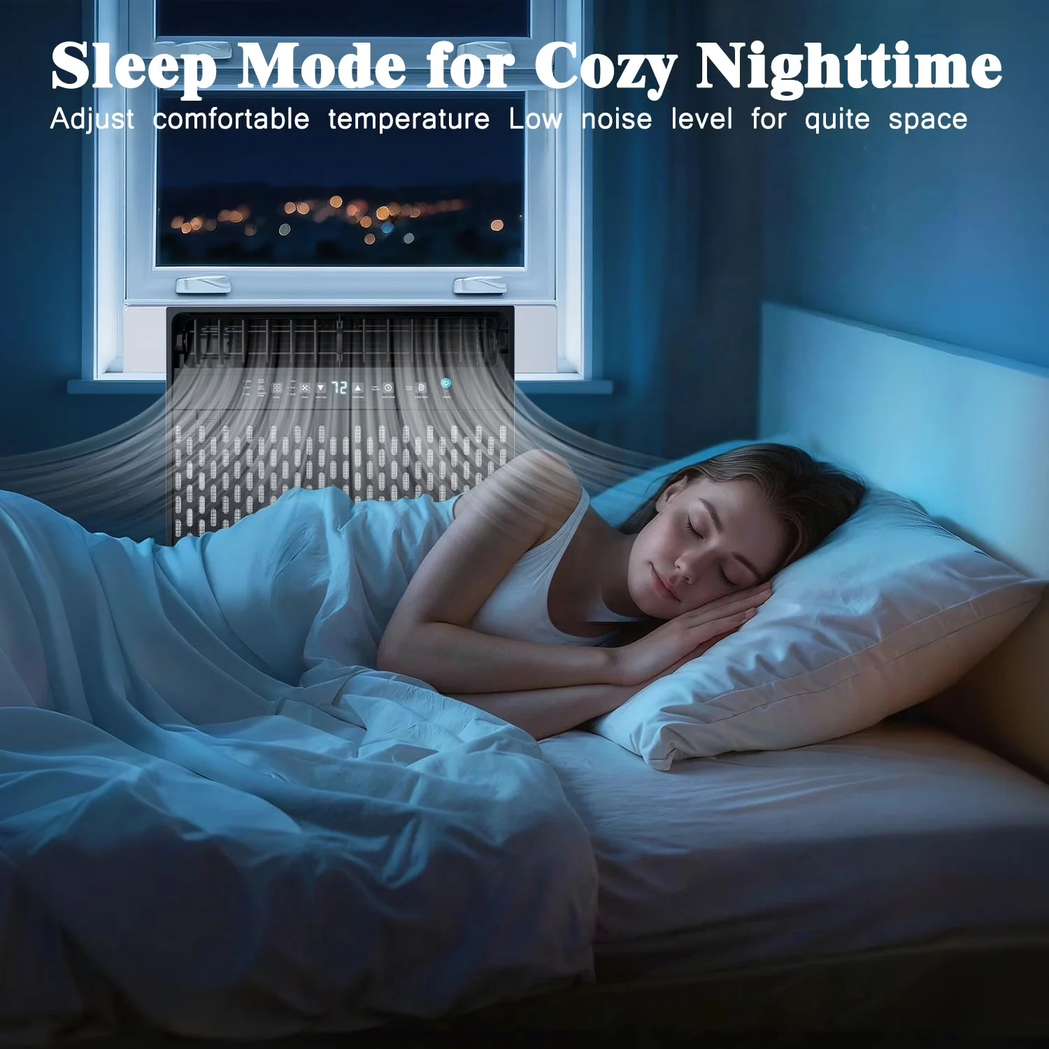 Air Conditioner Essential with 10000 BTU, Sleep Mode, Timer - Window - Contemporary Style Model 519B3A