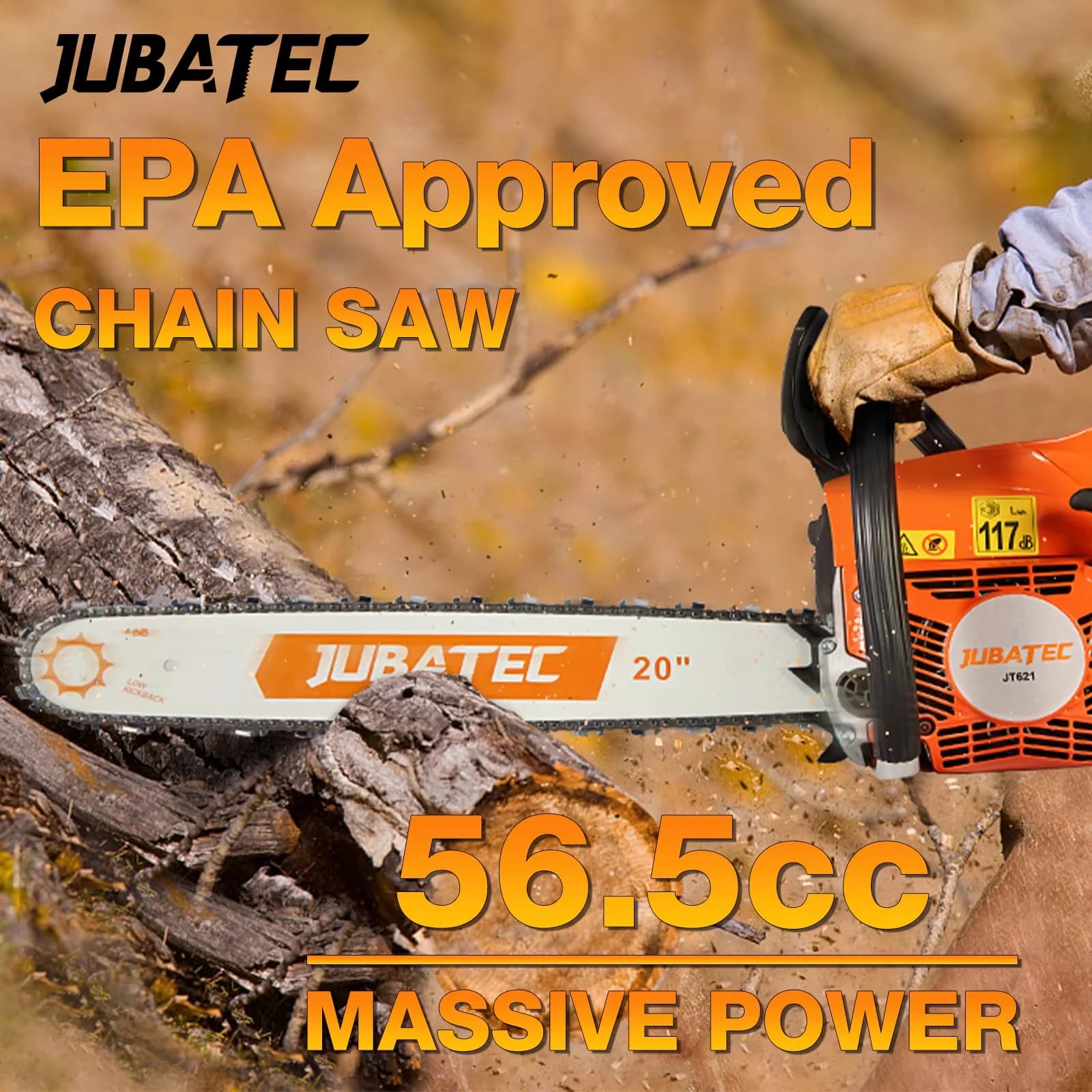 Efficient Chainsaw with Chain Brake - Orange 20 inch for General Purpose Model 72C3A3